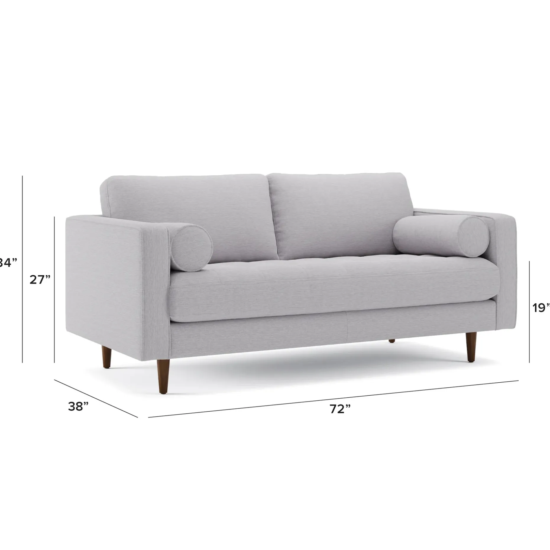 Sven 72" Tufted Loveseat - Silver Ivory