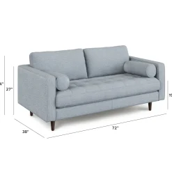 Sven 72" Tufted Loveseat - Silver Light Blue
