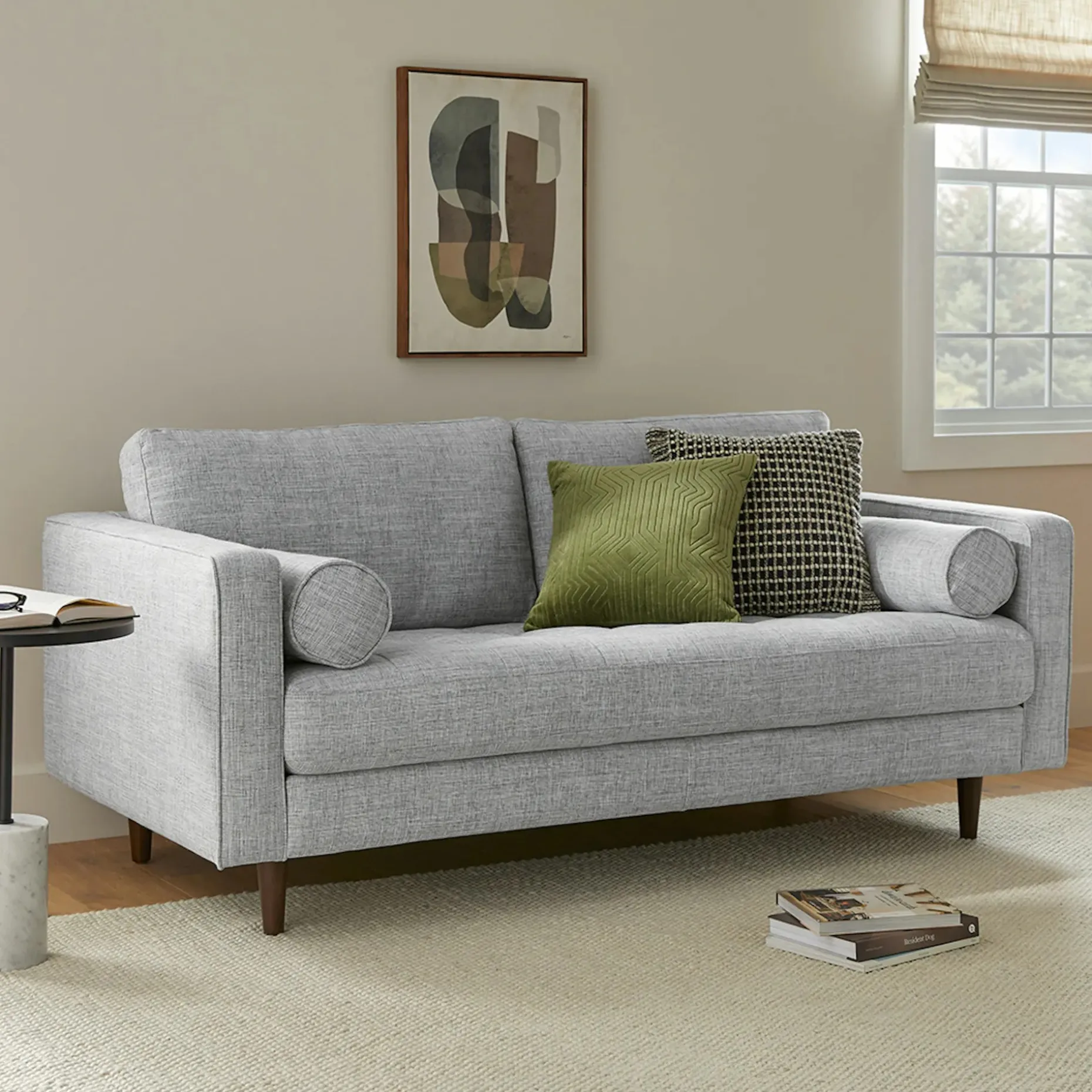 Sven 72" Tufted Loveseat - Stone Gray