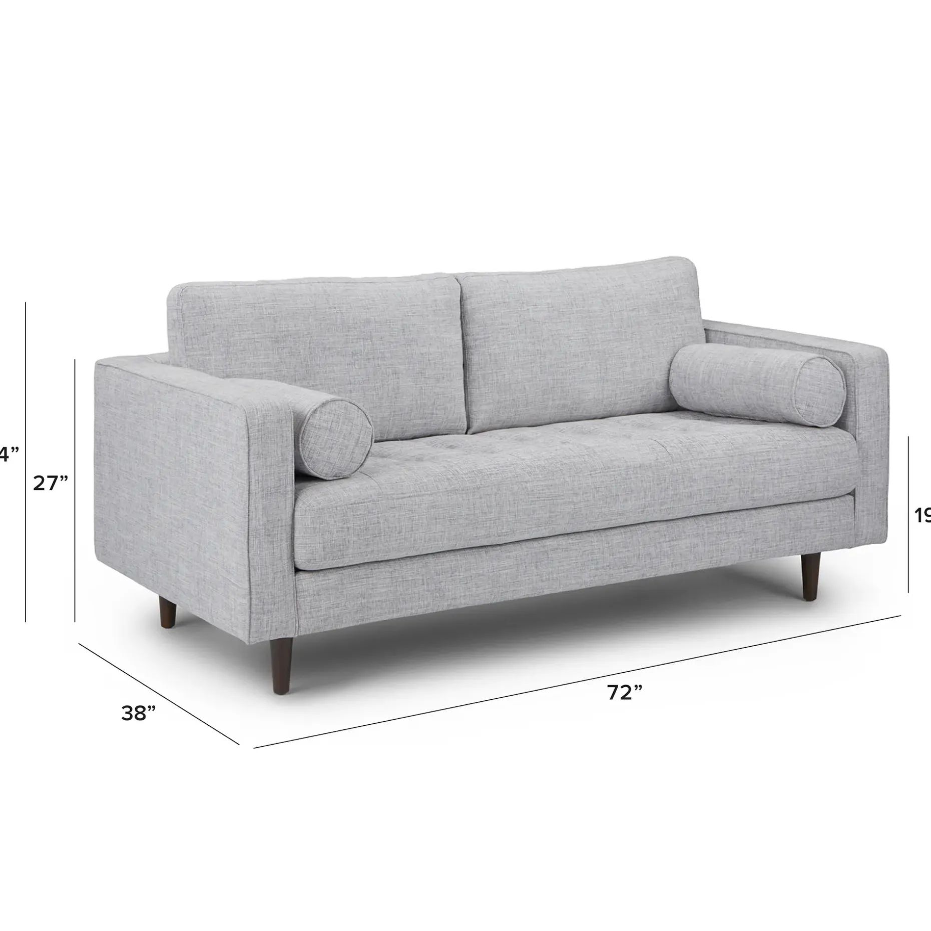 Sven 72" Tufted Loveseat - Stone Gray