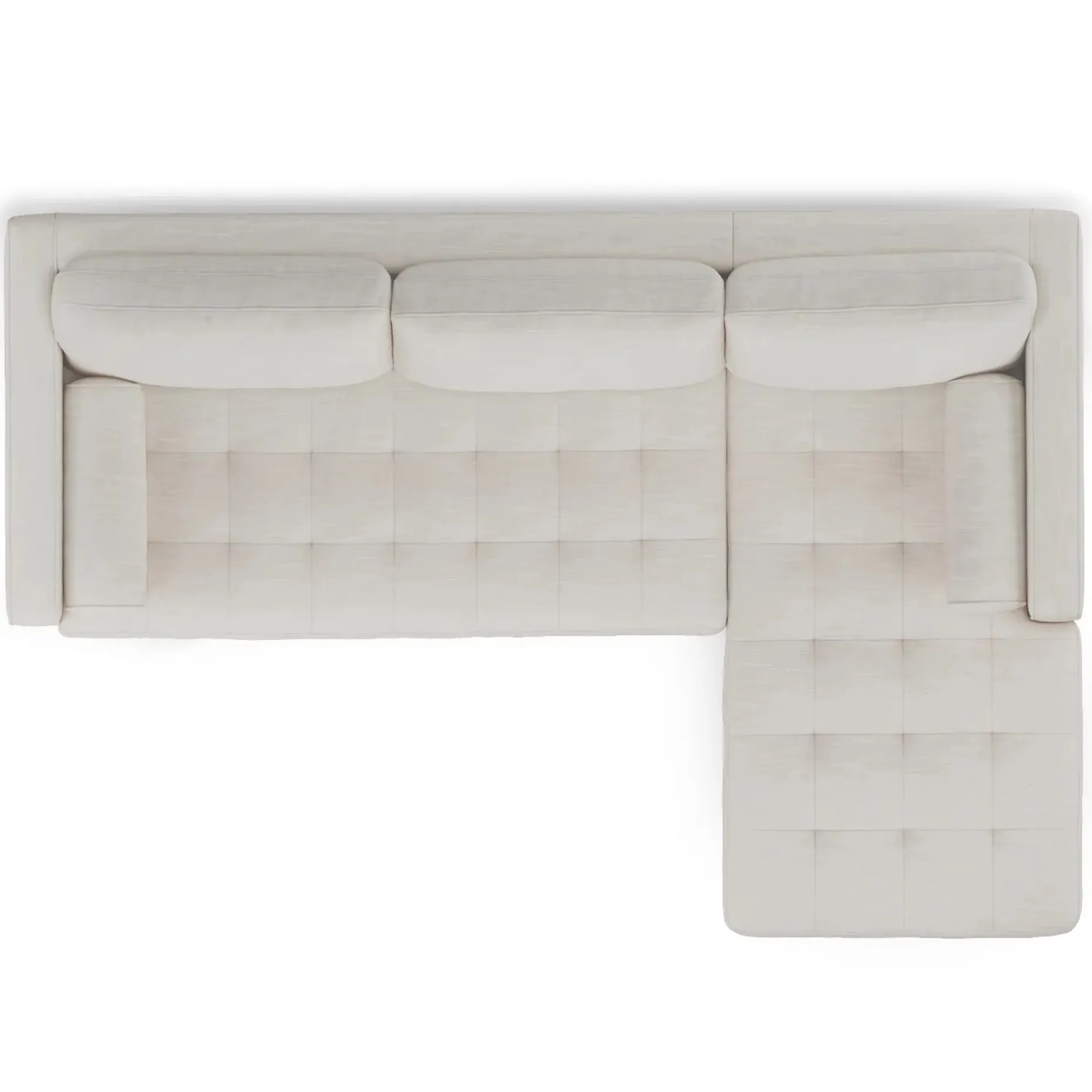Sven 100" Tufted Right Sectional - Biscuit Cream