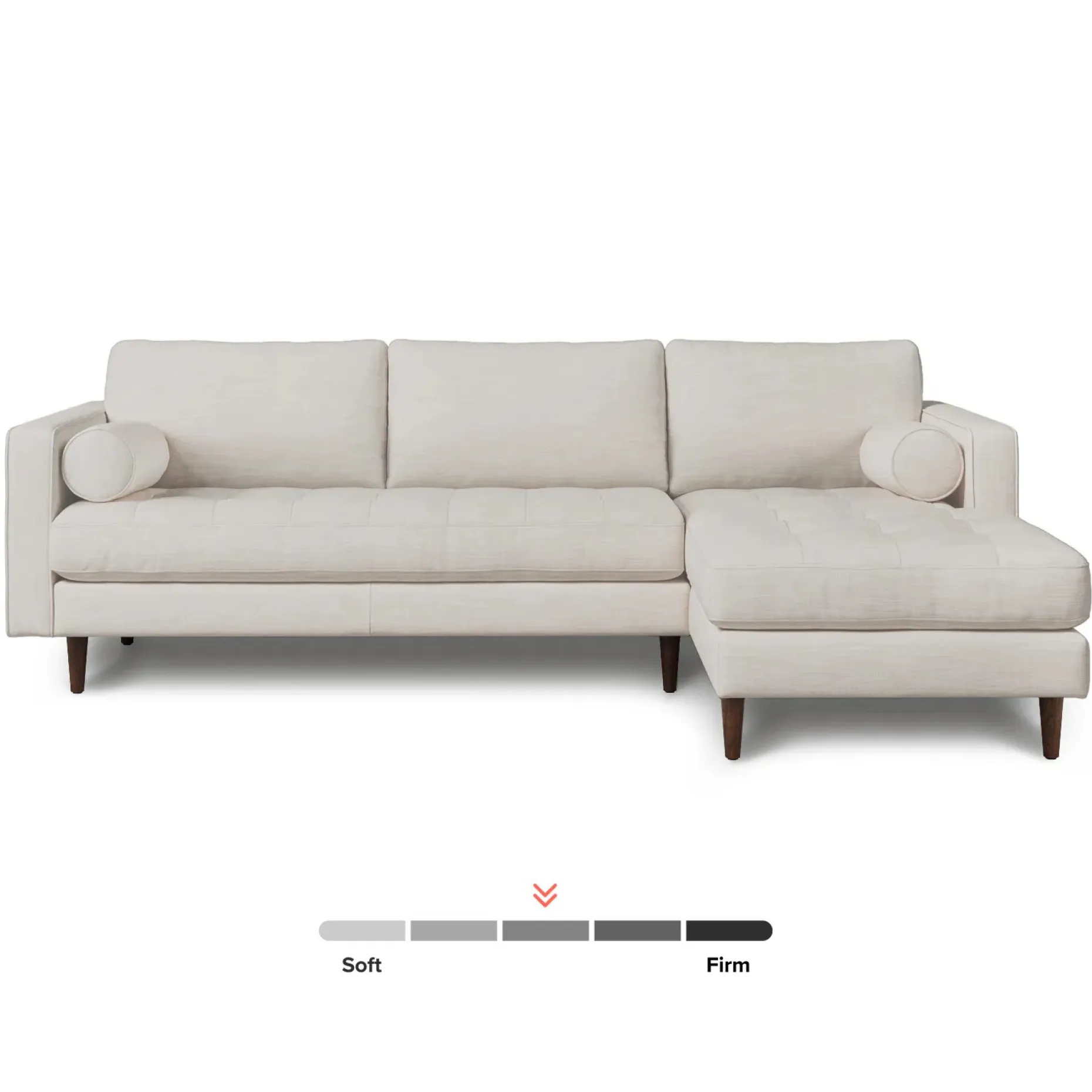Sven 100" Tufted Right Sectional - Biscuit Cream