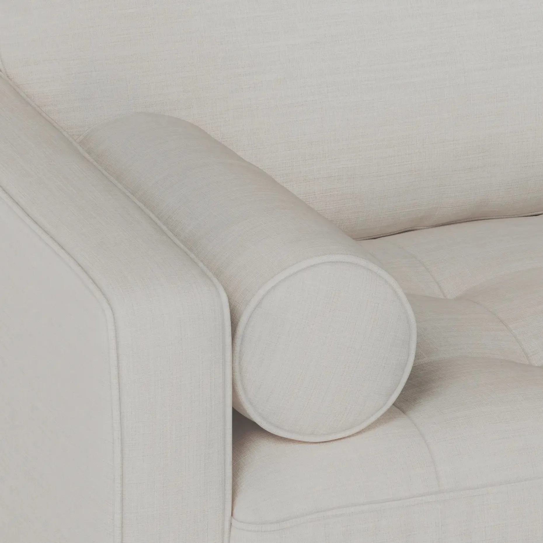 Sven 100" Tufted Right Sectional - Biscuit Cream