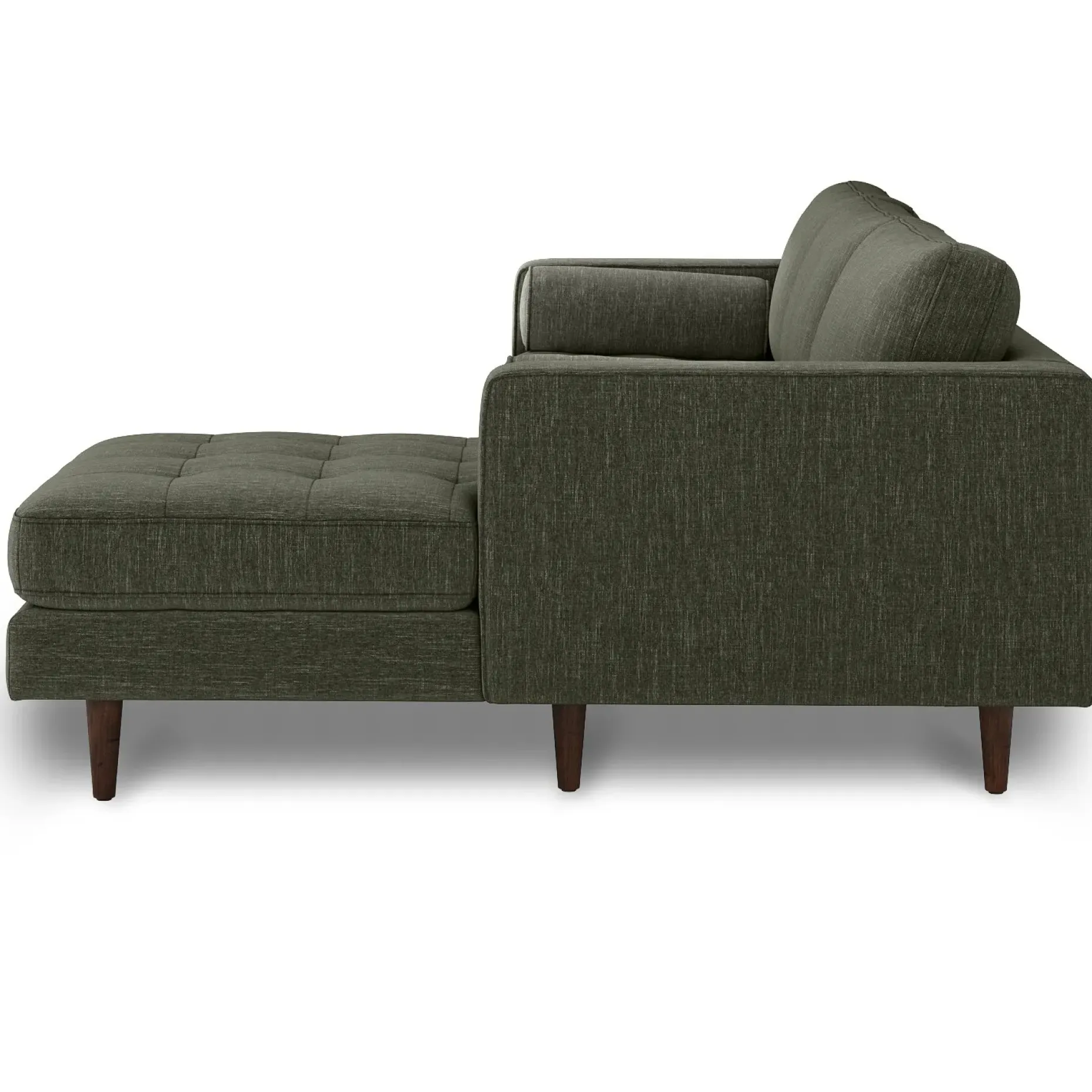 Sven 100" Tufted Right Sectional - Fir Green