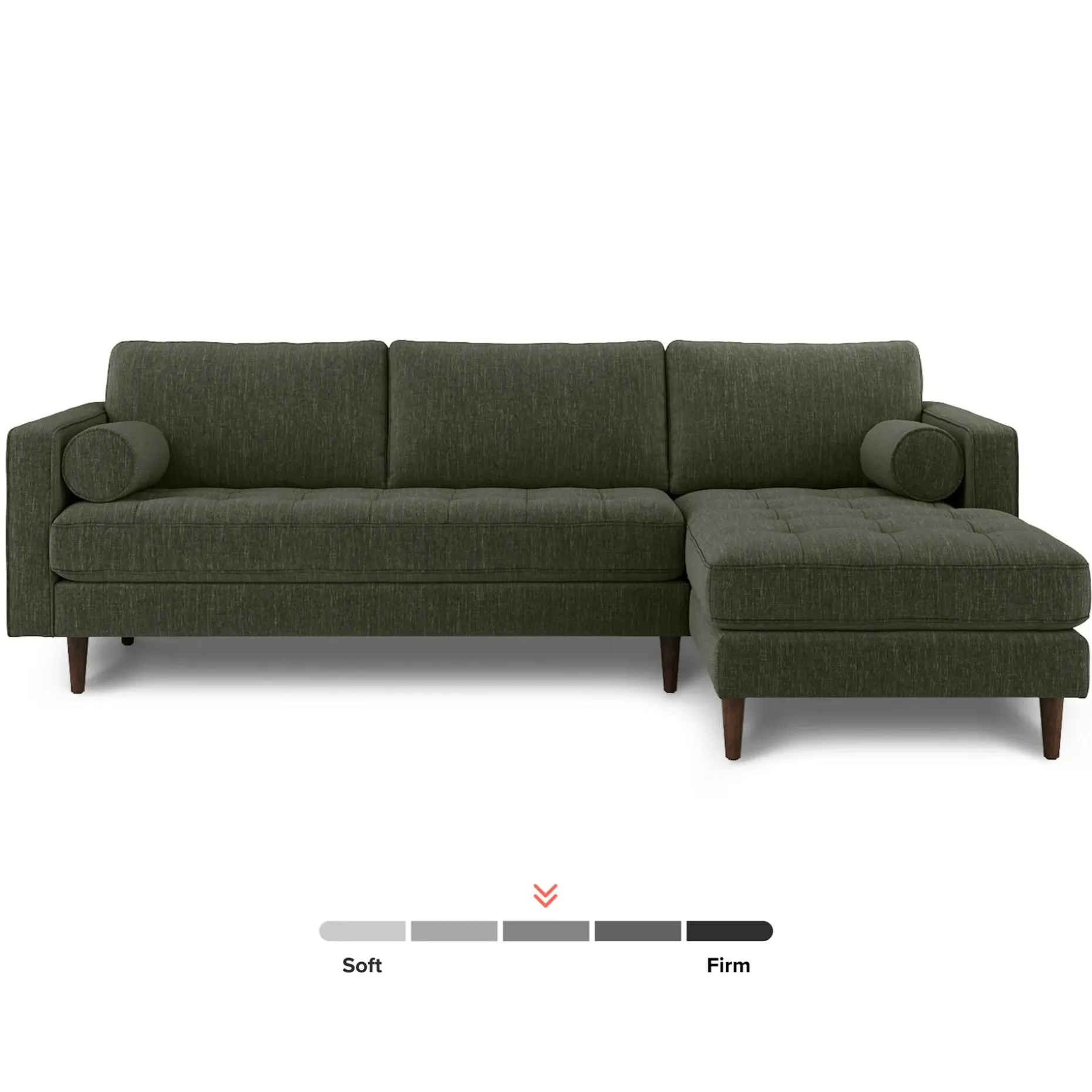 Sven 100" Tufted Right Sectional - Fir Green