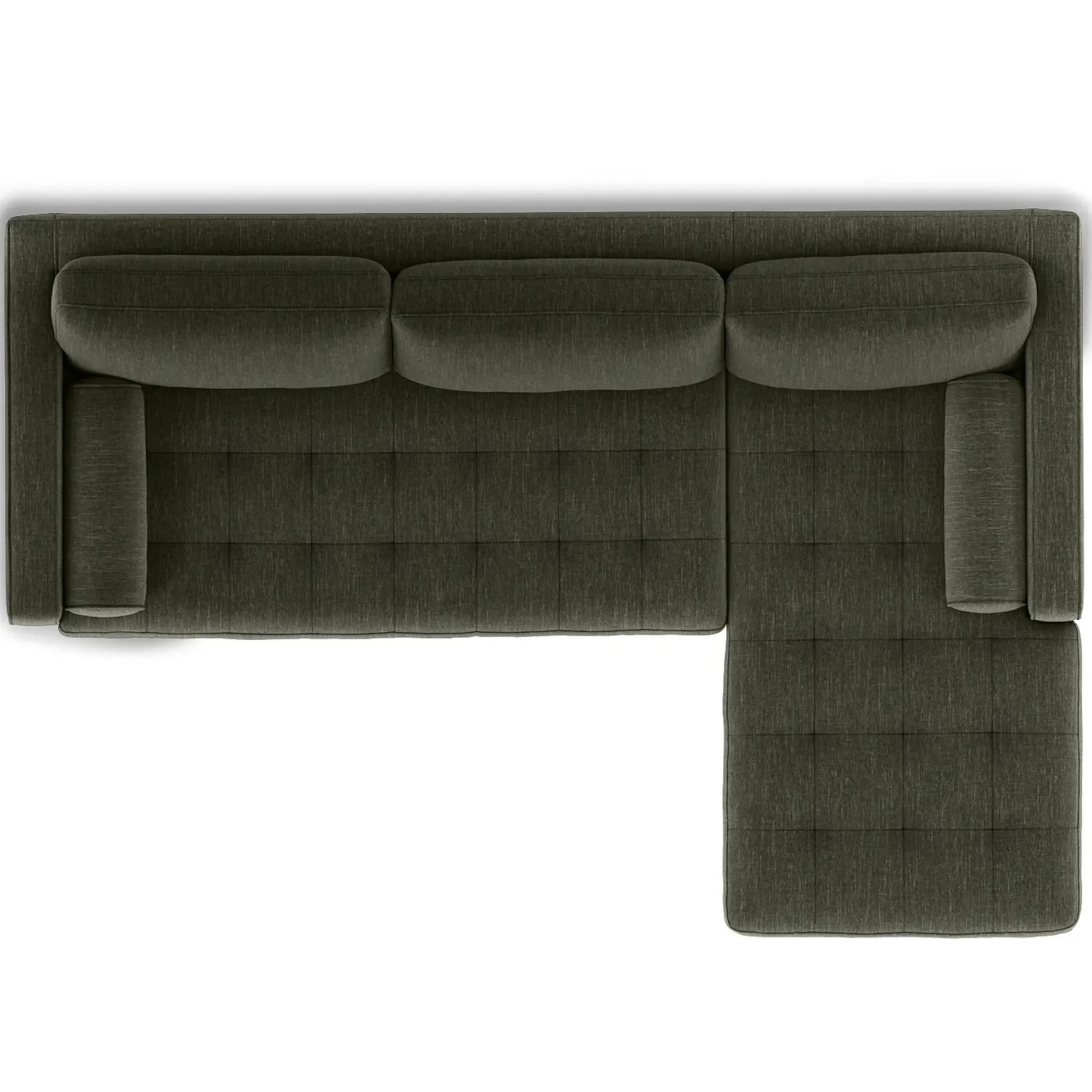 Sven 100" Tufted Right Sectional - Fir Green
