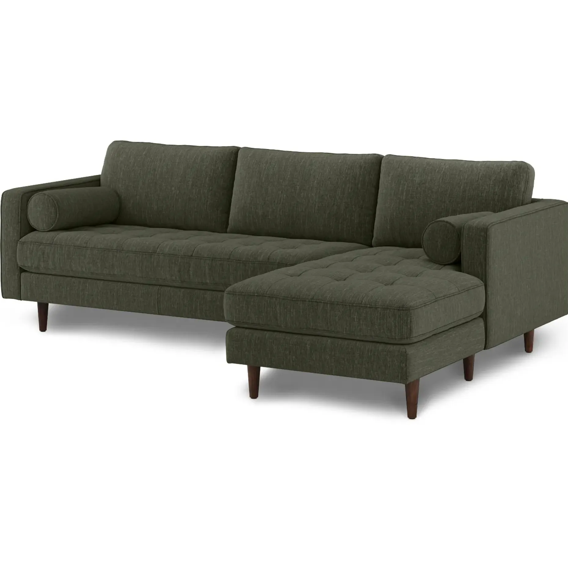 Sven 100" Tufted Right Sectional - Fir Green