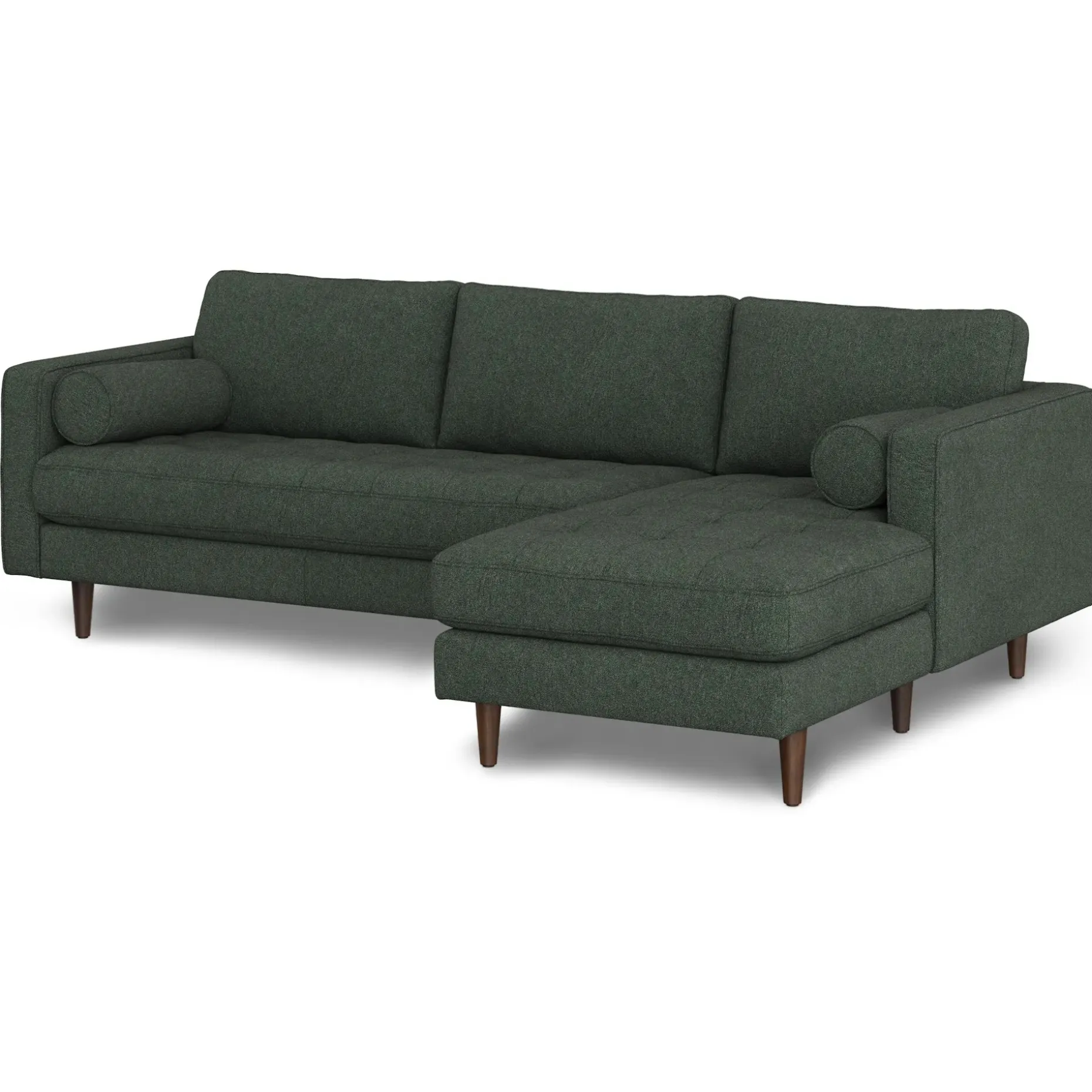 Sven 100" Tufted Right Sectional - Green Wool Bouclé
