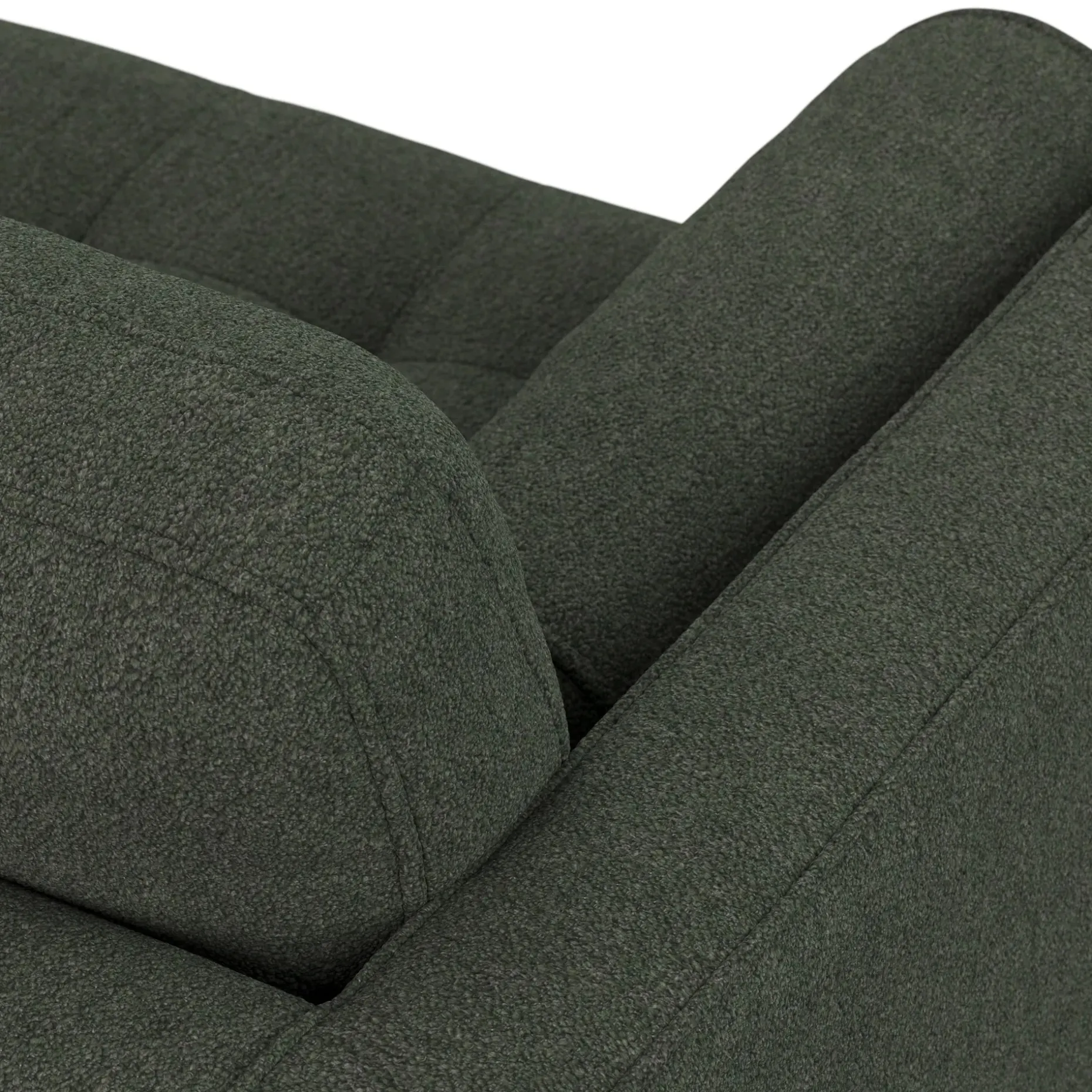 Sven 100" Tufted Right Sectional - Green Wool Bouclé