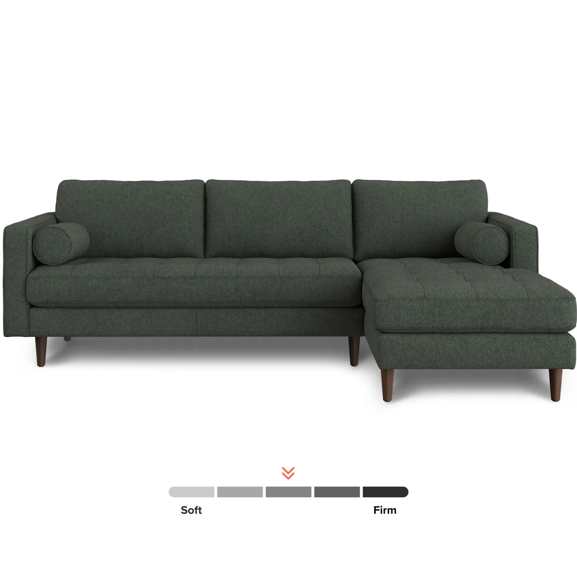 Sven 100" Tufted Right Sectional - Green Wool Bouclé