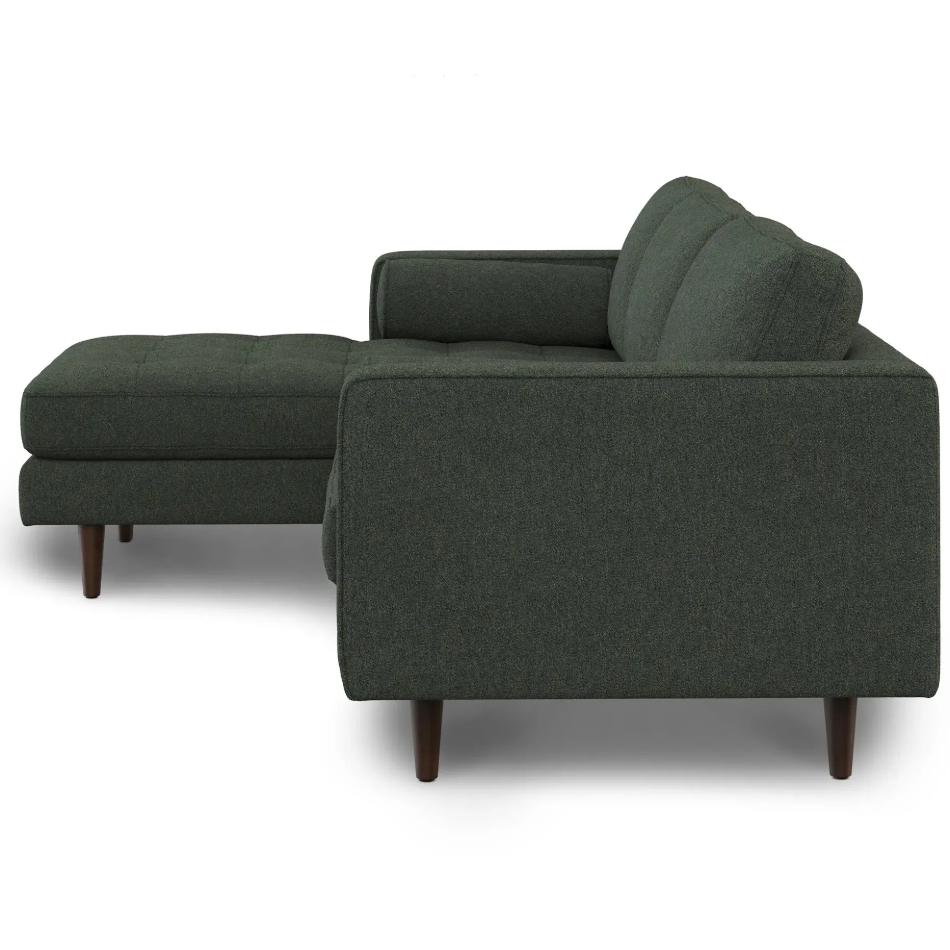 Sven 100" Tufted Right Sectional - Green Wool Bouclé