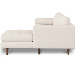Sven 100" Tufted Right Sectional - Ivory Wool Bouclé