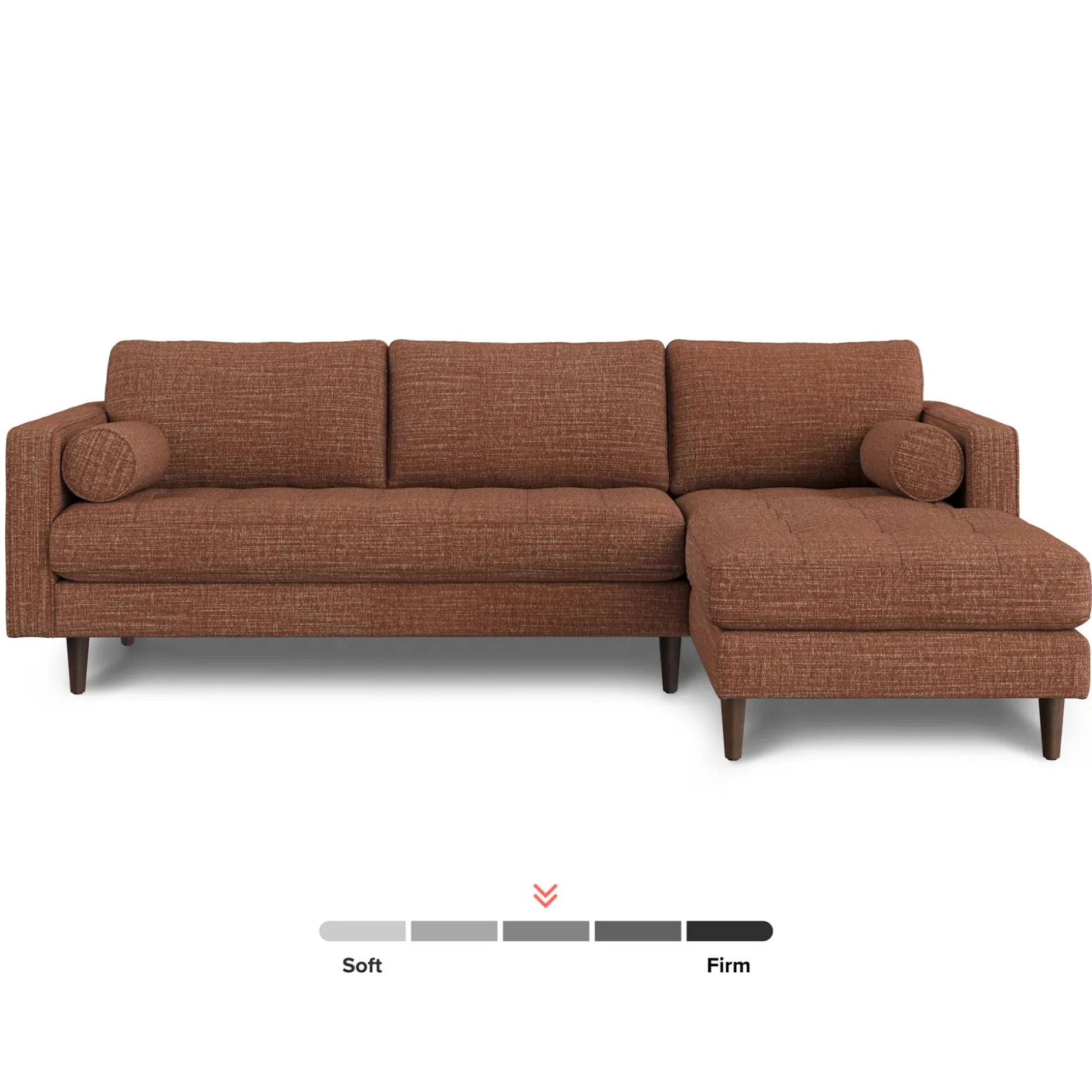 Sven 100" Tufted Right Sectional - Napa Rust