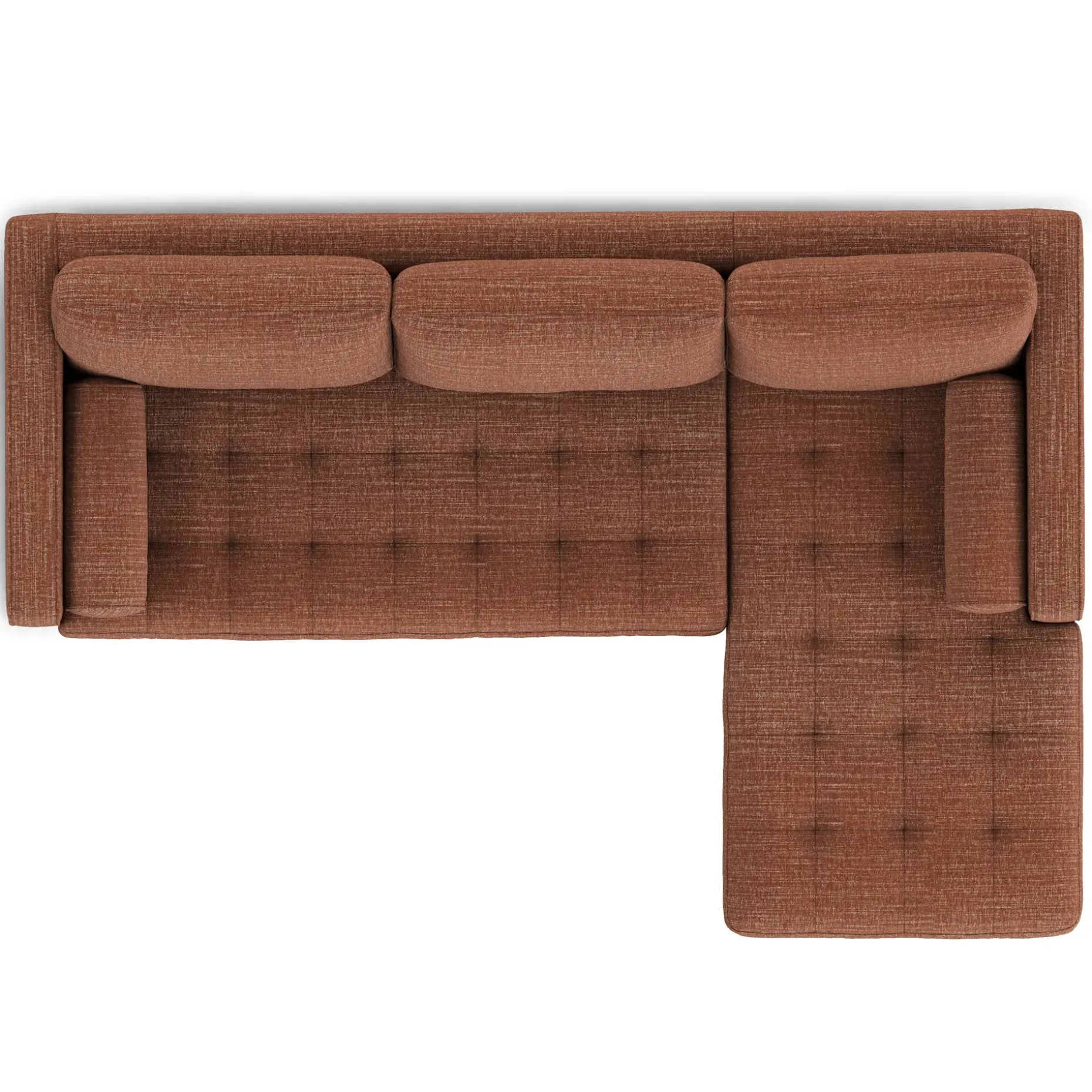 Sven 100" Tufted Right Sectional - Napa Rust