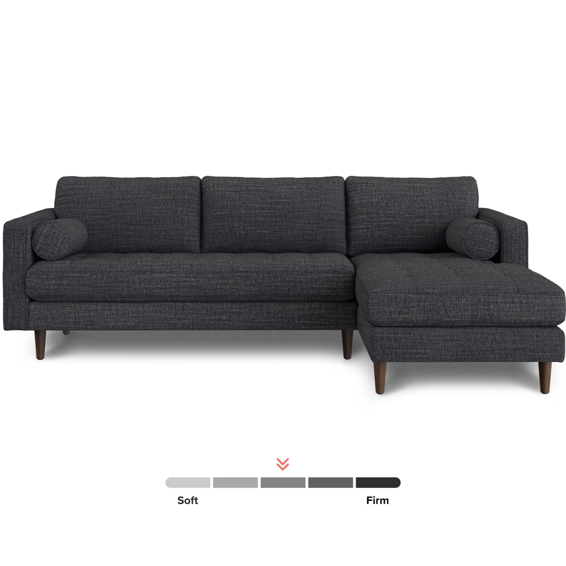 Sven 100" Tufted Right Sectional - Napa Charcoal