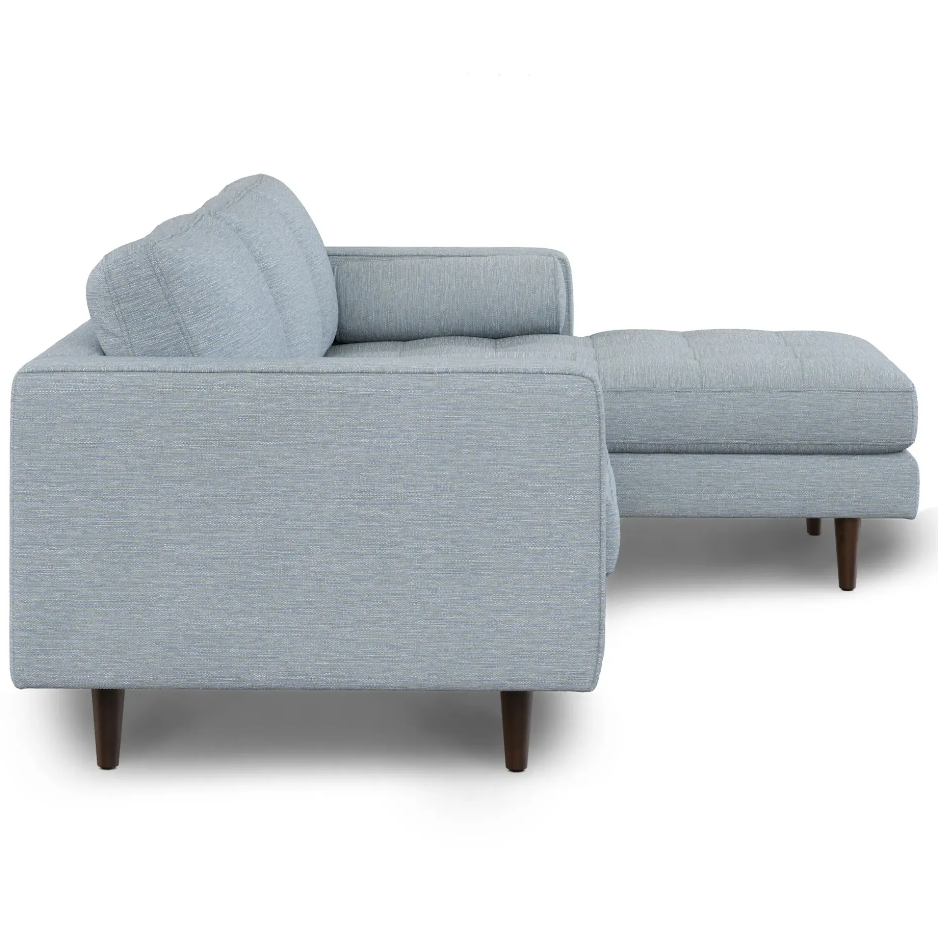 Sven 100" Tufted Right Sectional - Silver Light Blue