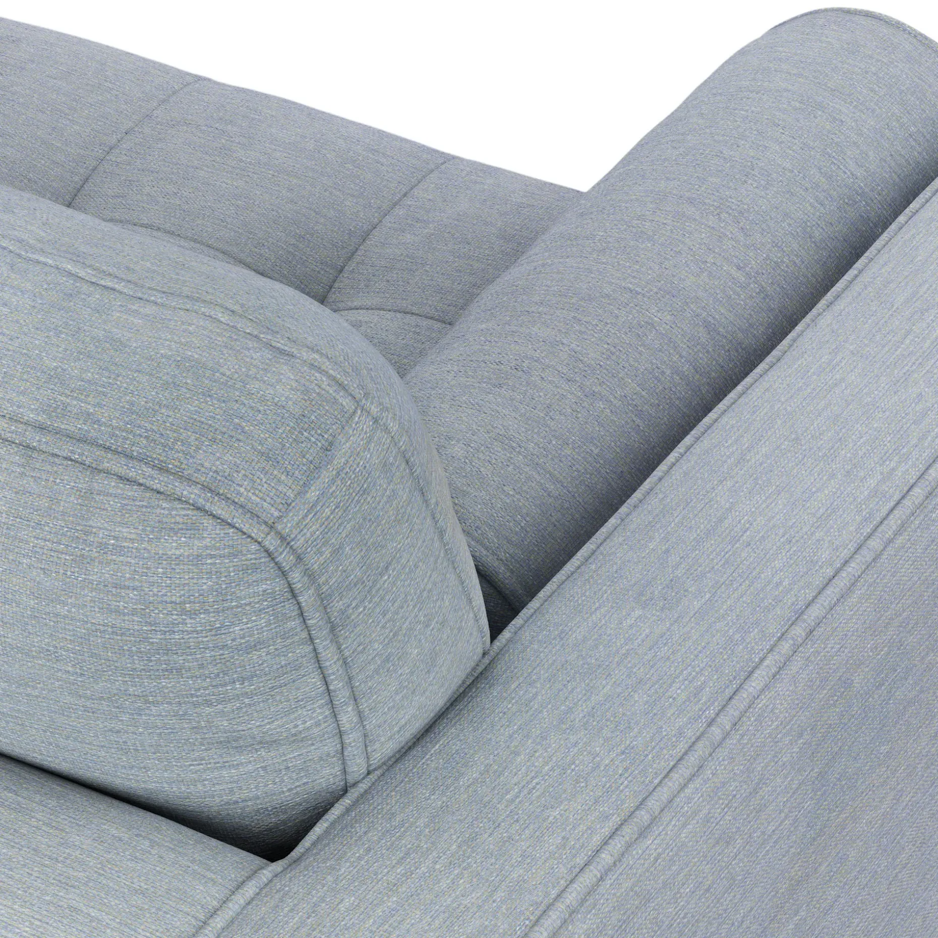 Sven 100" Tufted Right Sectional - Silver Light Blue