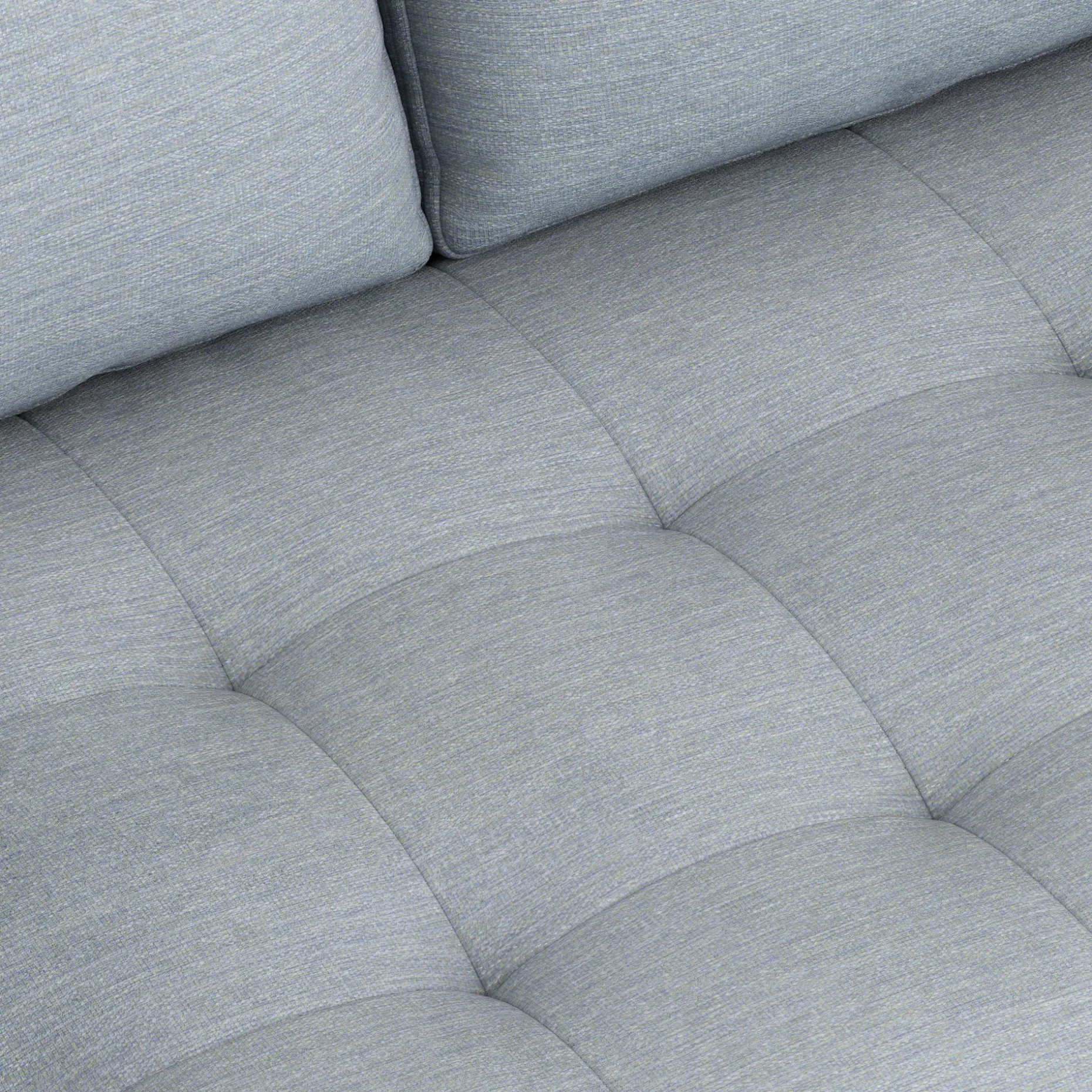 Sven 100" Tufted Right Sectional - Silver Light Blue
