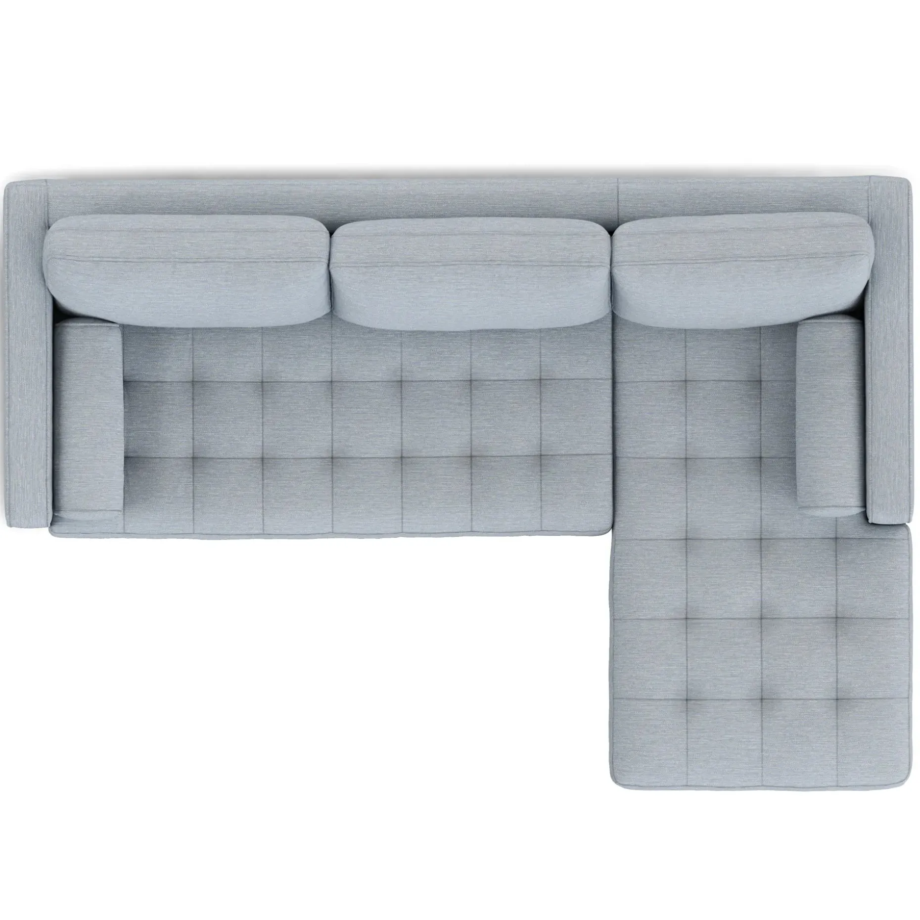 Sven 100" Tufted Right Sectional - Silver Light Blue