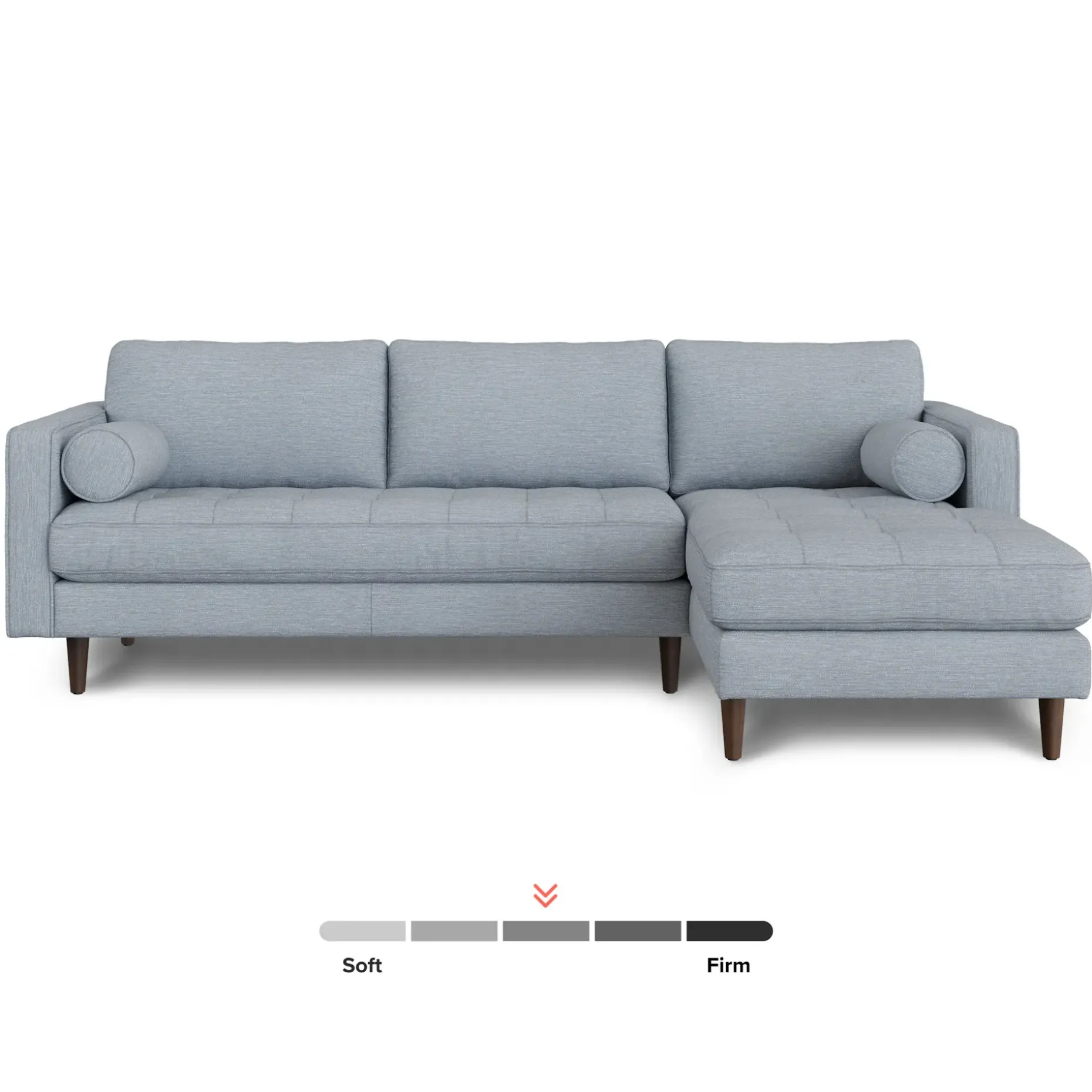 Sven 100" Tufted Right Sectional - Silver Light Blue