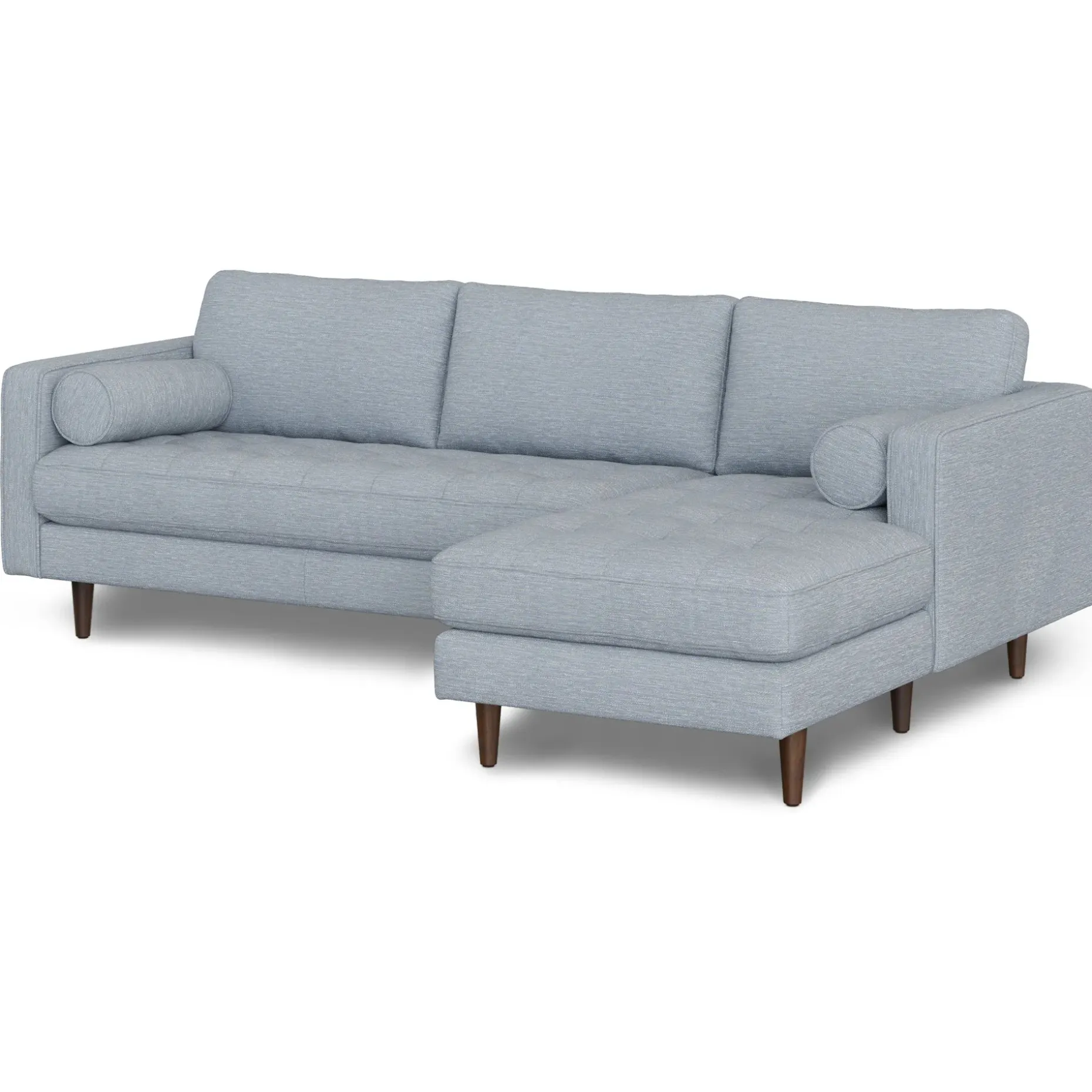 Sven 100" Tufted Right Sectional - Silver Light Blue