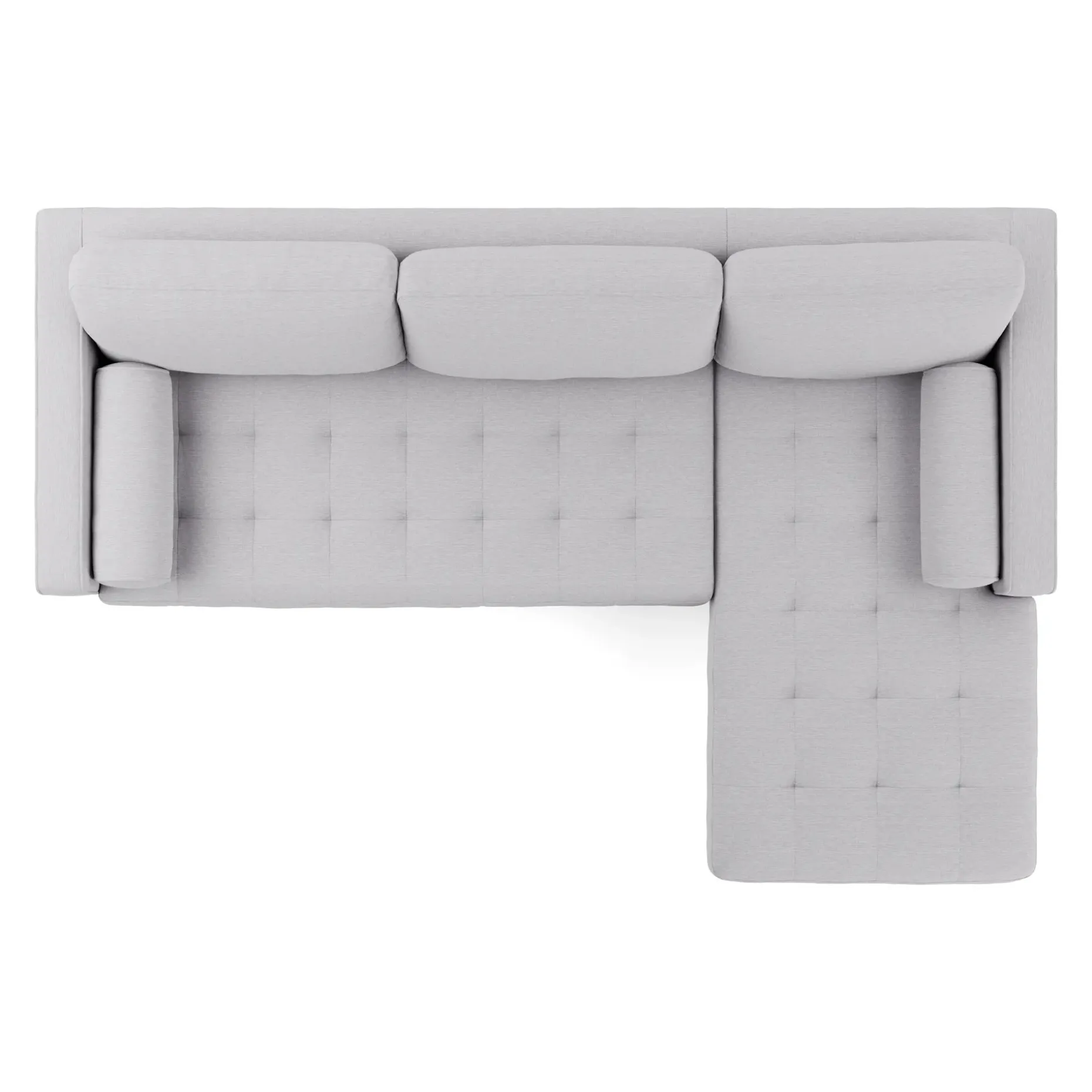 Sven 100" Tufted Right Sectional - Silver Ivory