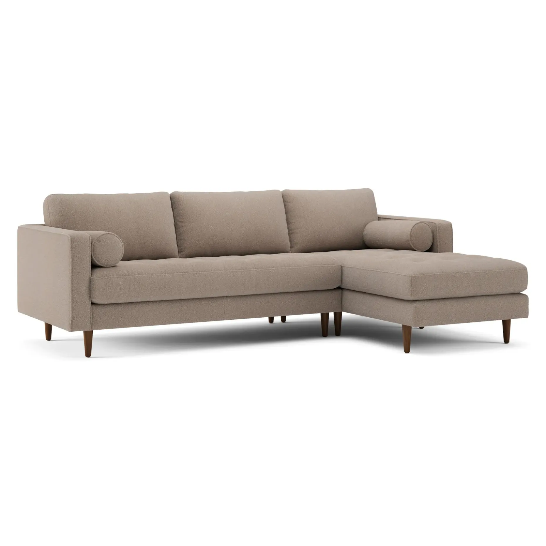 Sven 100" Tufted Right Sectional - Sandstone Wool Bouclé