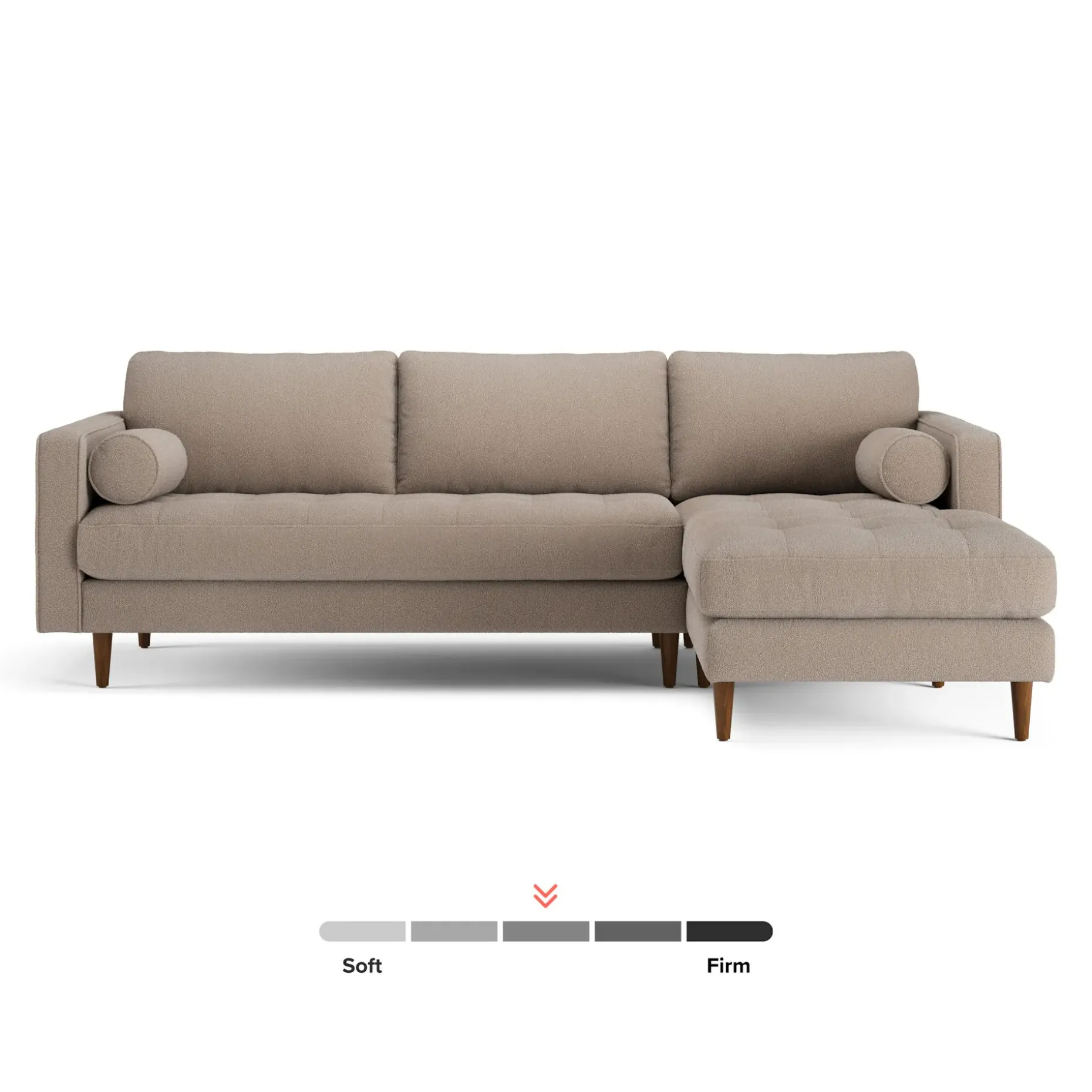 Sven 100" Tufted Right Sectional - Sandstone Wool Bouclé