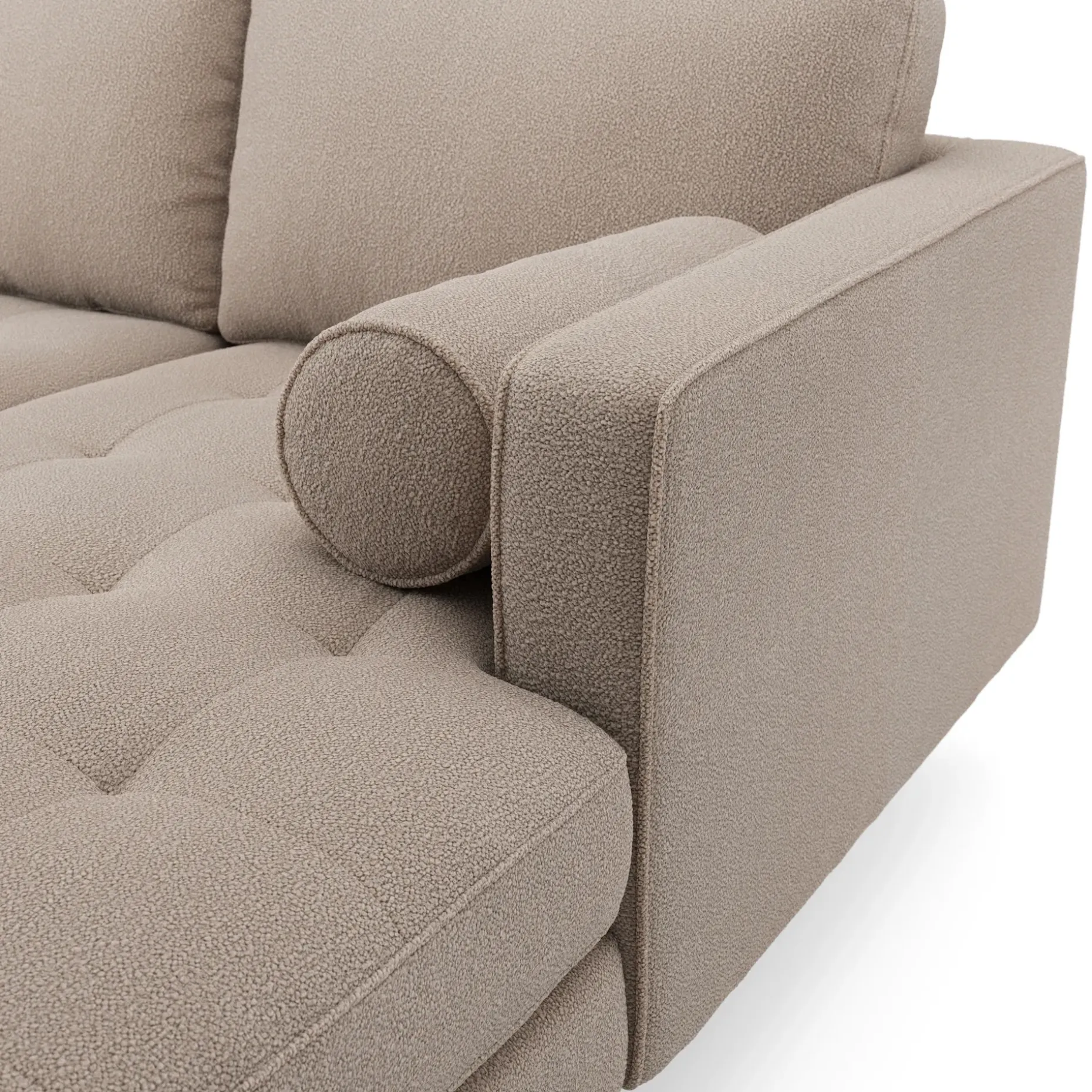 Sven 100" Tufted Right Sectional - Sandstone Wool Bouclé