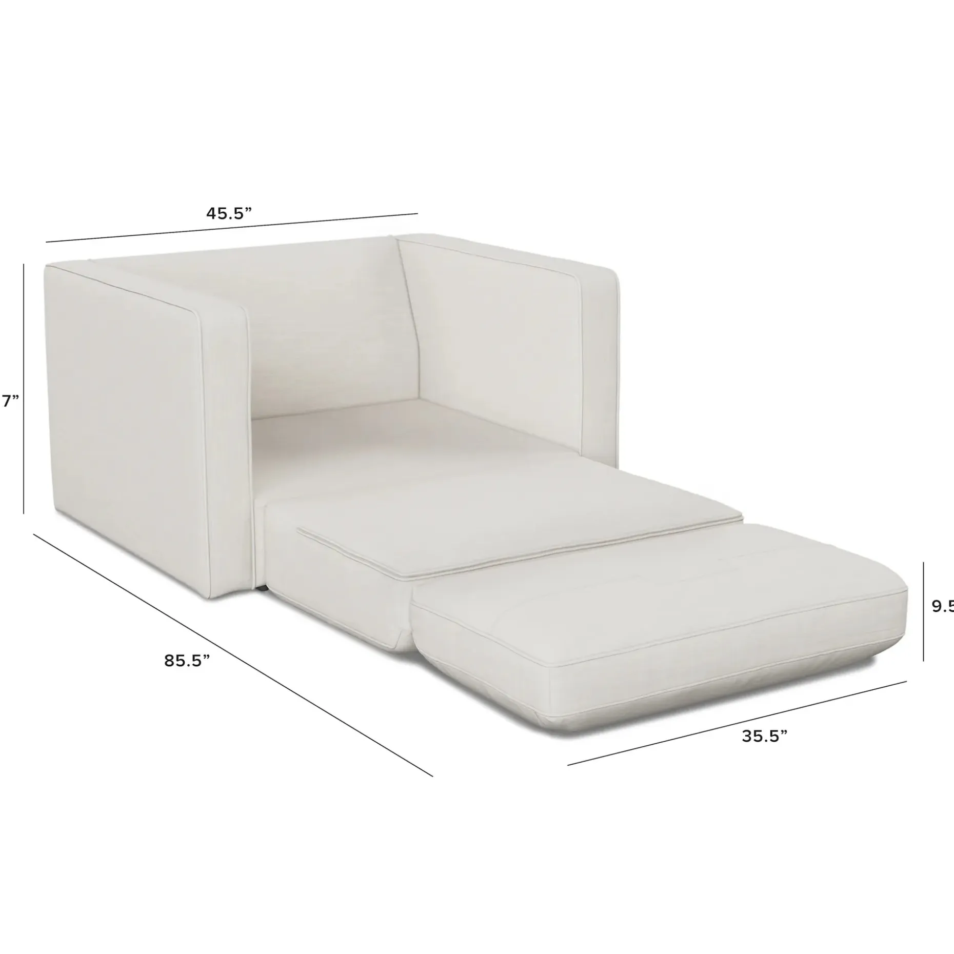 Sven 45.5" Tufted Sleeper Chair - Biscuit Cream