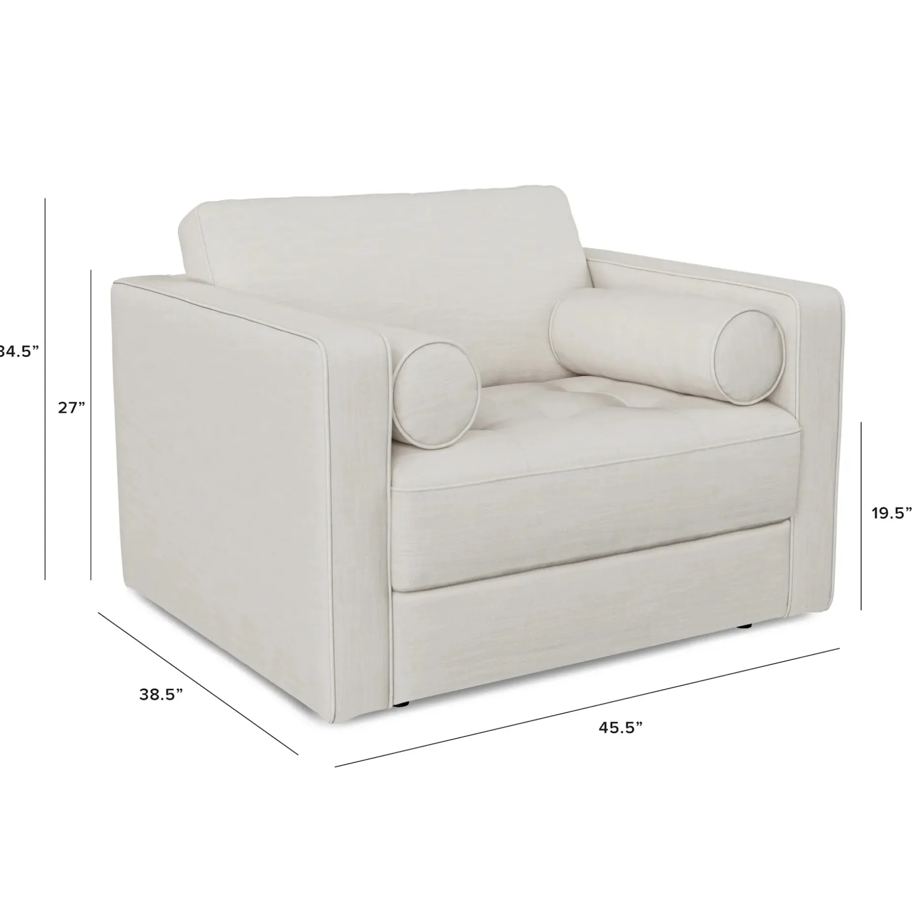 Sven 45.5" Tufted Sleeper Chair - Biscuit Cream