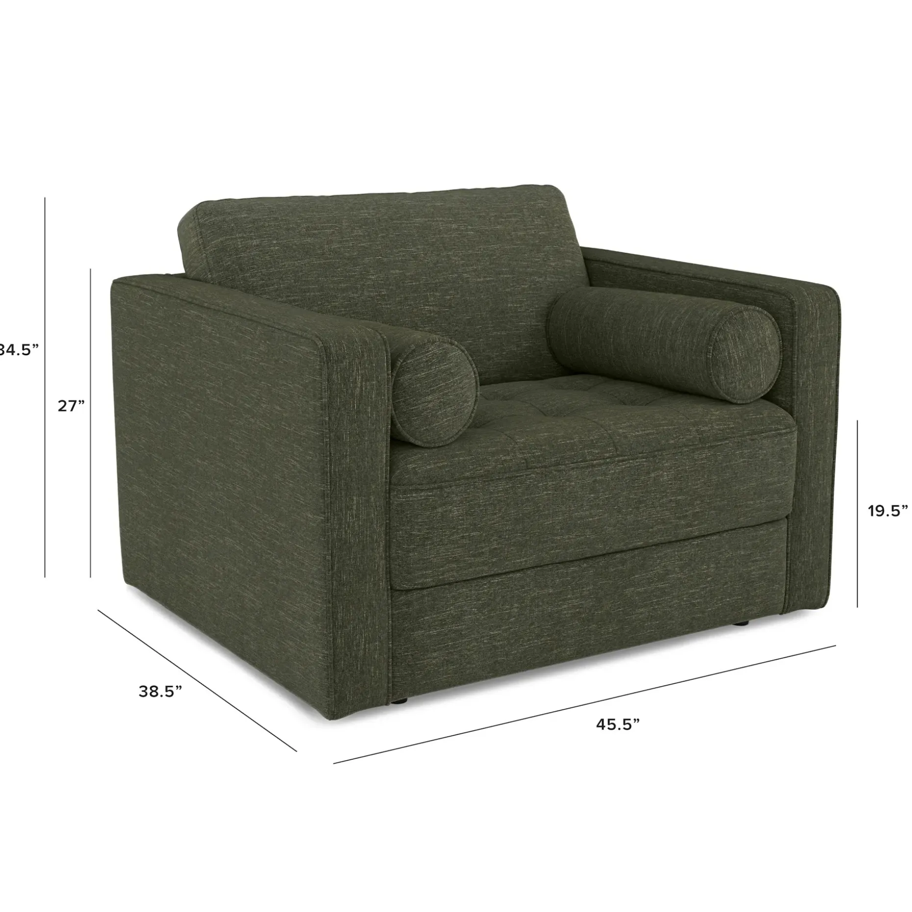 Sven 45.5" Tufted Sleeper Chair - Fir Green
