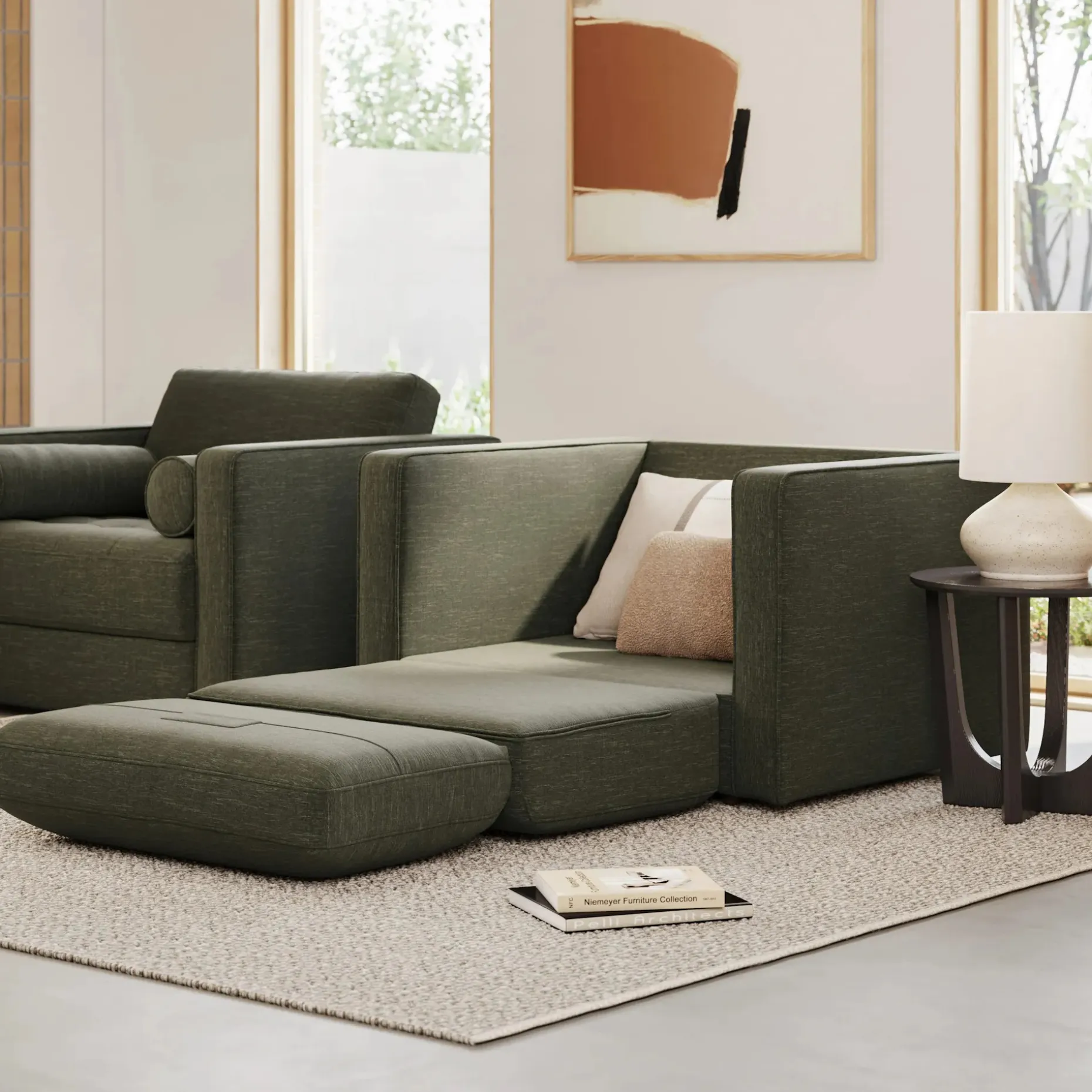 Sven 45.5" Tufted Sleeper Chair - Fir Green