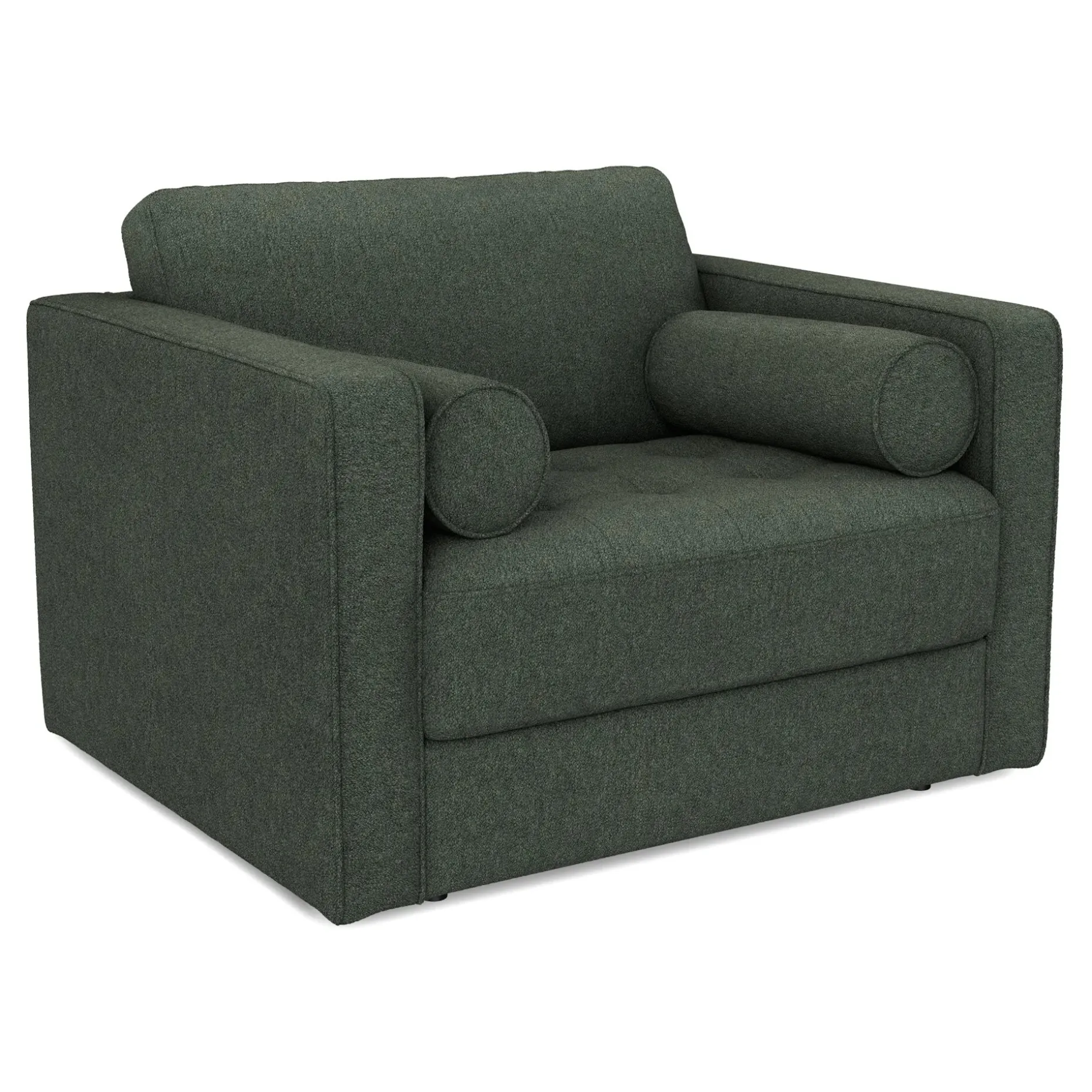 Sven 45.5" Tufted Sleeper Chair - Green Wool Bouclé
