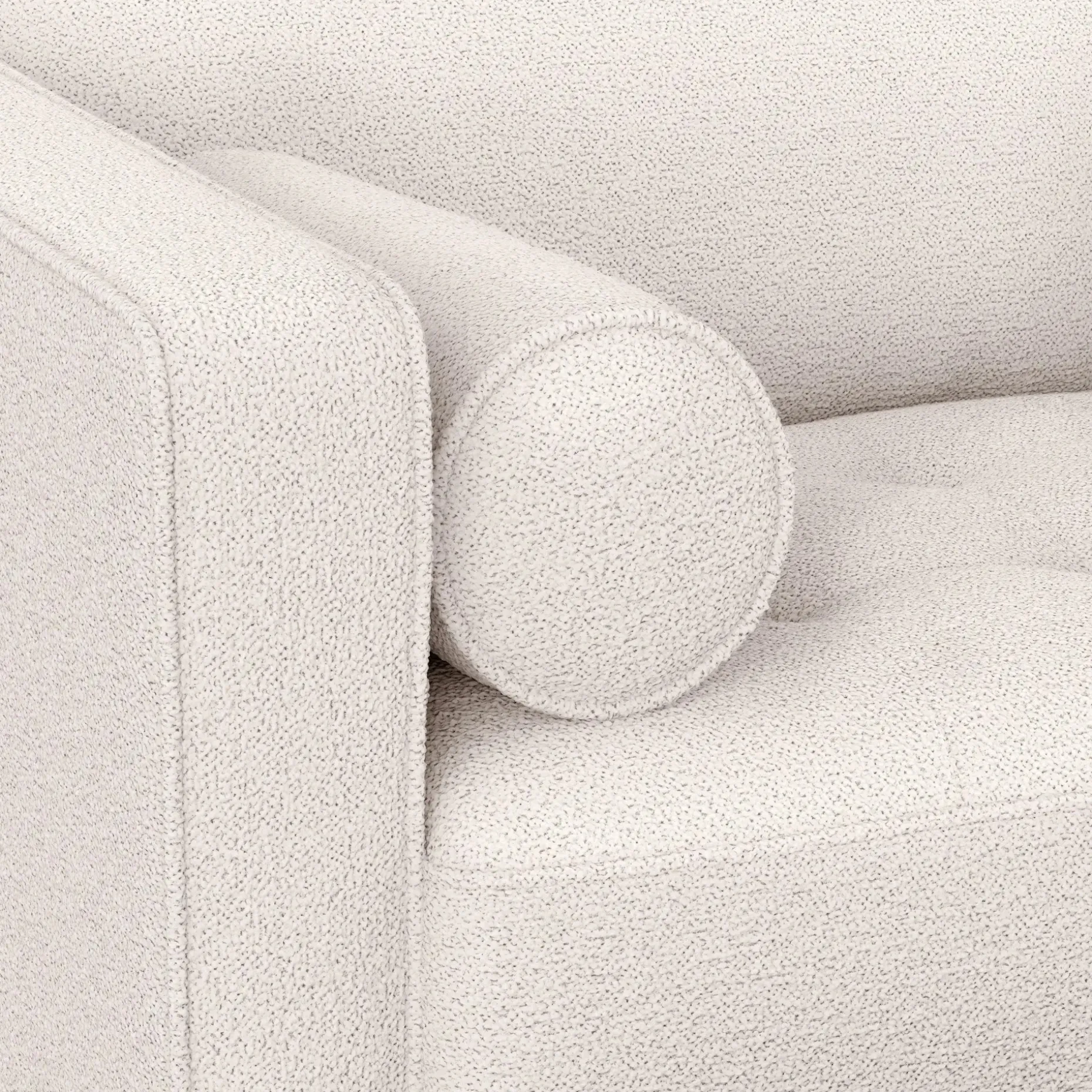 Sven 45.5" Tufted Sleeper Chair - Ivory Wool Bouclé