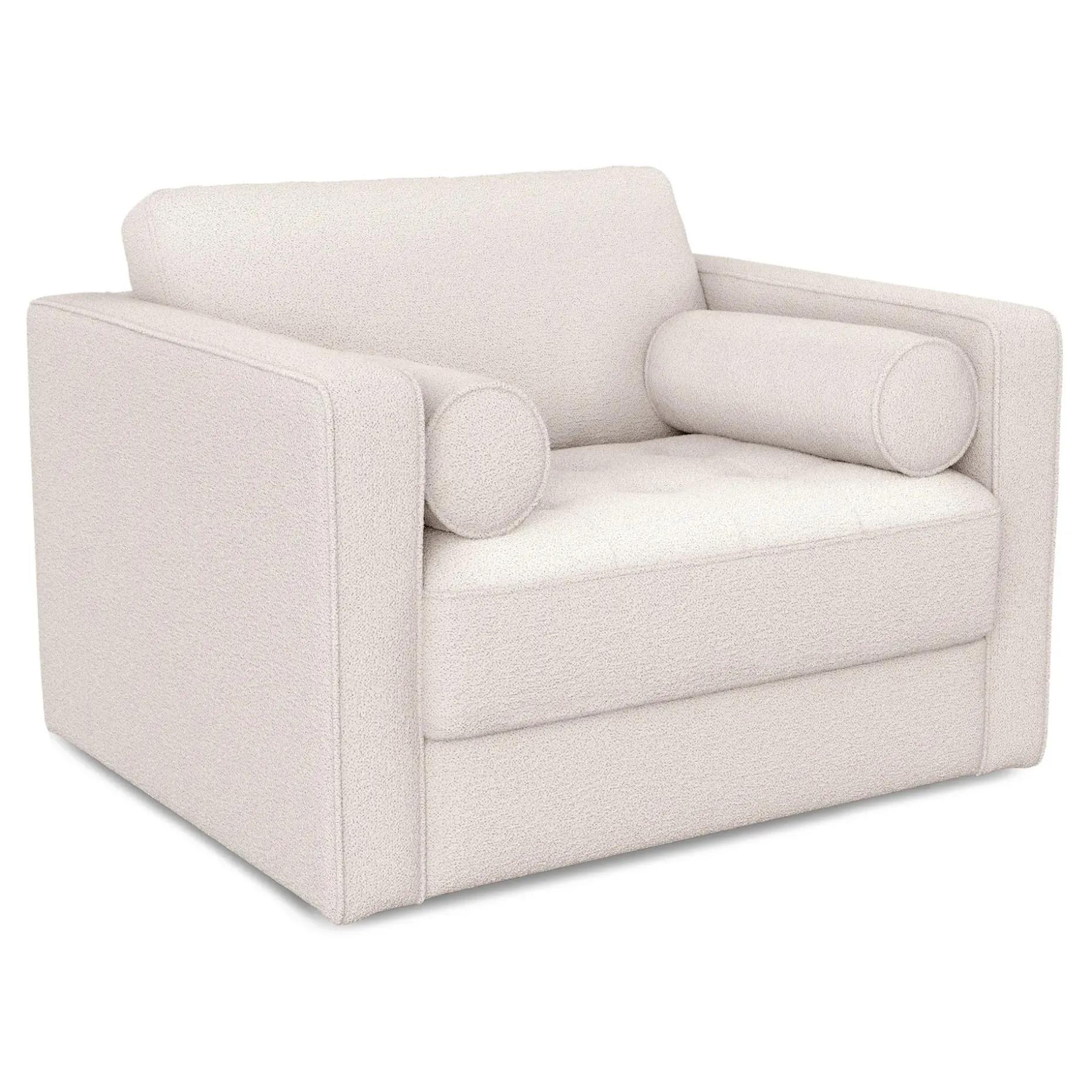 Sven 45.5" Tufted Sleeper Chair - Ivory Wool Bouclé