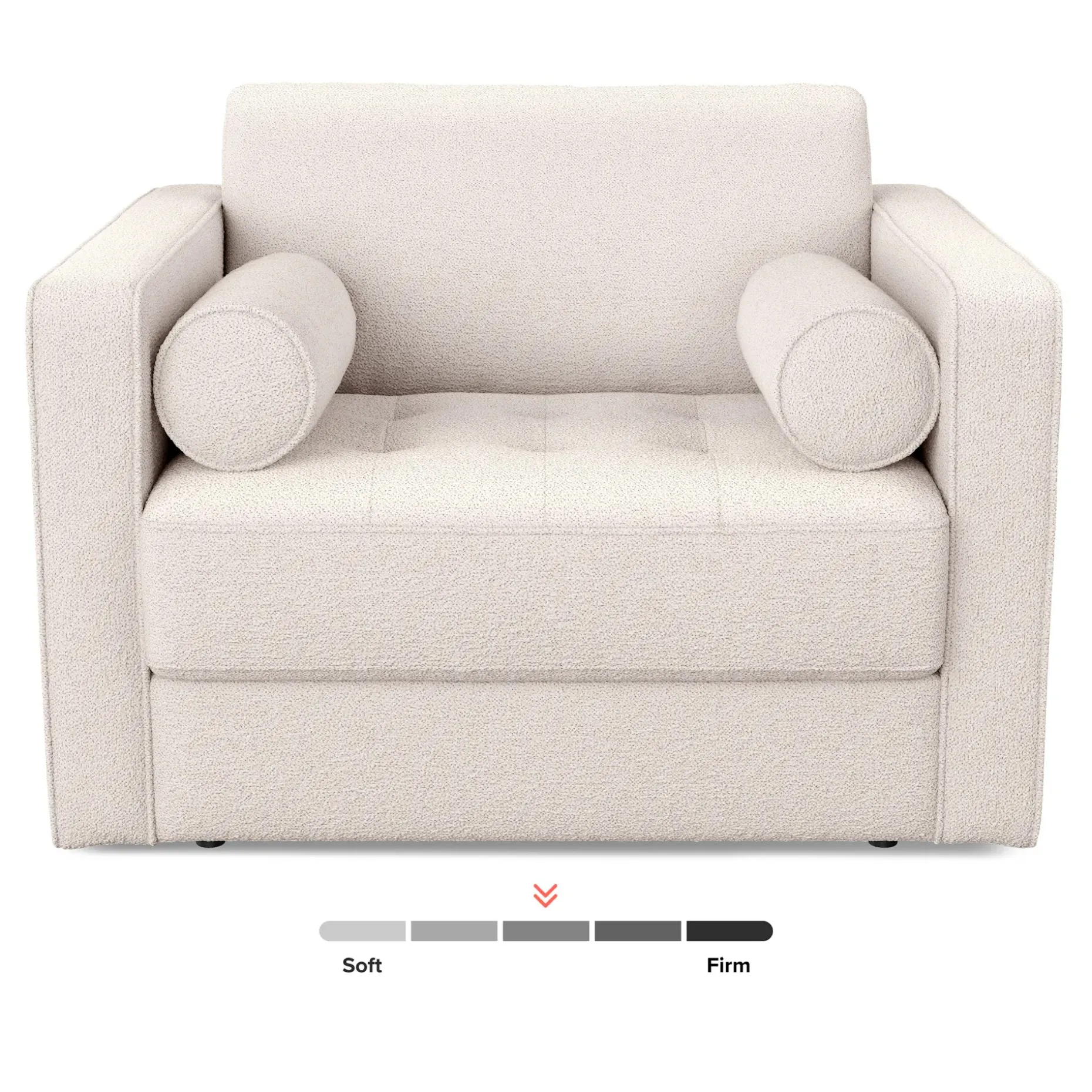 Sven 45.5" Tufted Sleeper Chair - Ivory Wool Bouclé