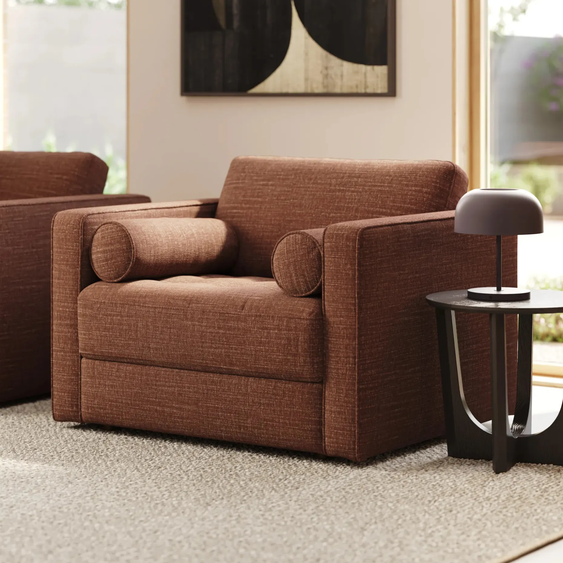 Sven 45.5" Tufted Sleeper Chair - Napa Rust