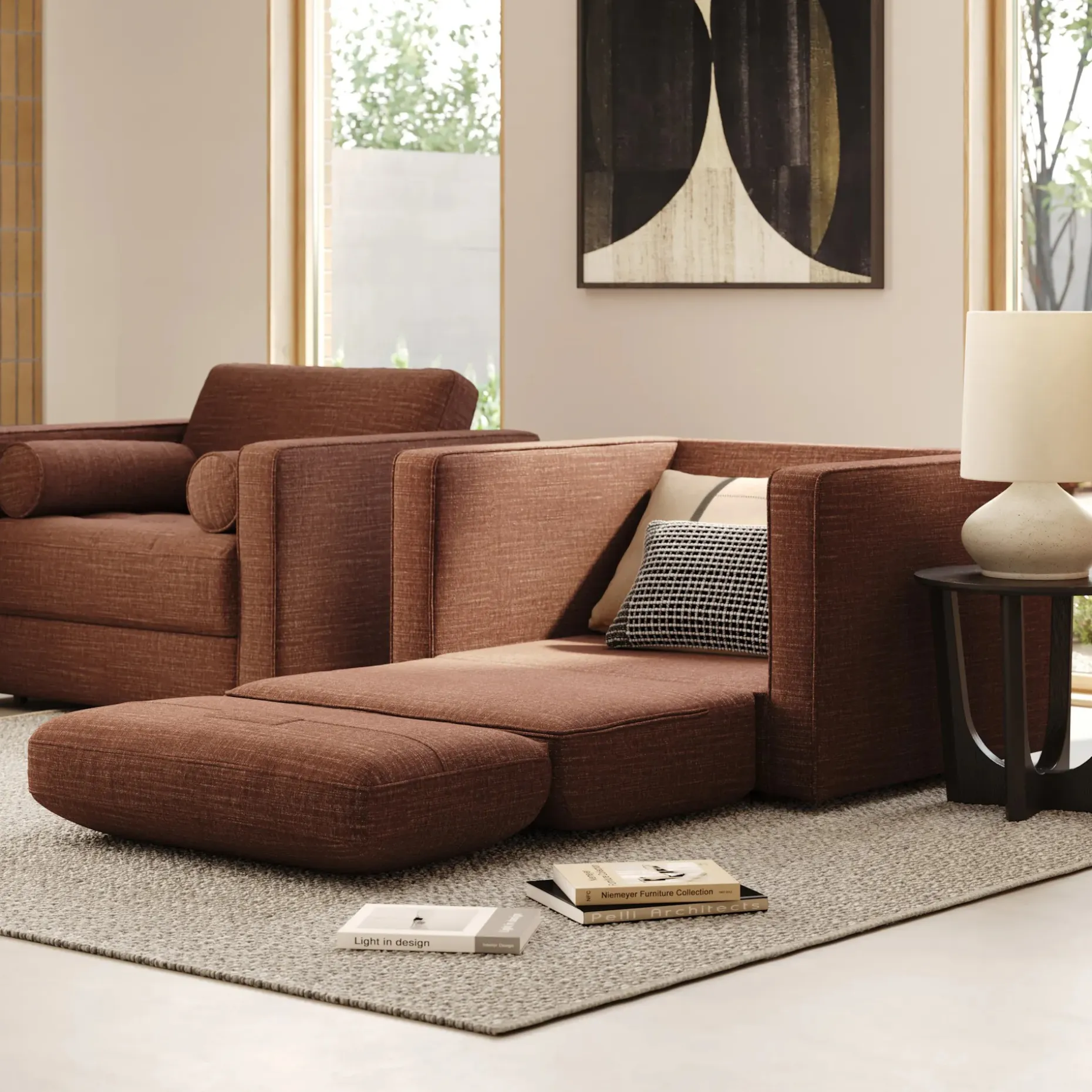 Sven 45.5" Tufted Sleeper Chair - Napa Rust
