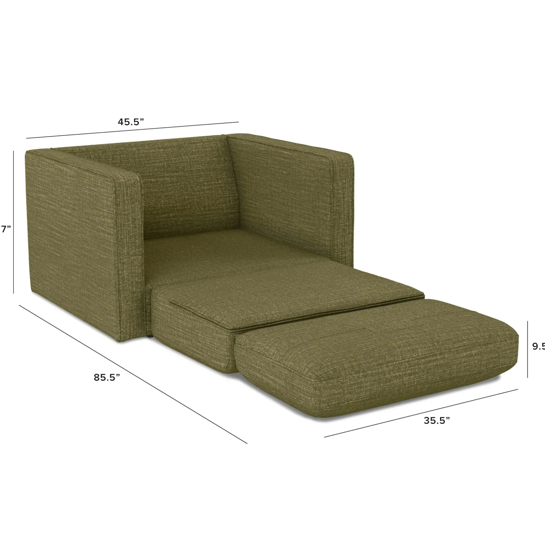 Sven 45.5" Tufted Sleeper Chair - Napa Moss