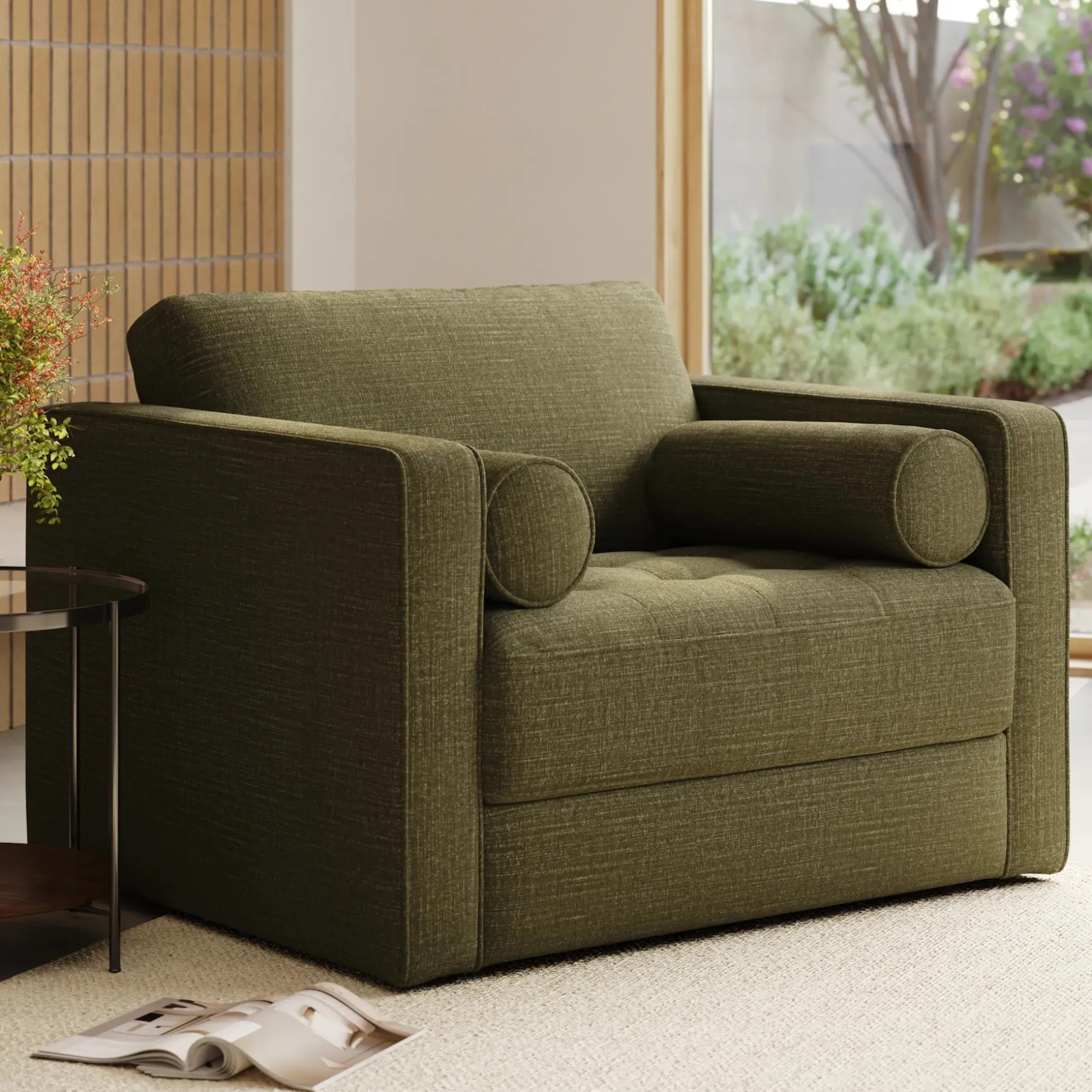 Sven 45.5" Tufted Sleeper Chair - Napa Moss