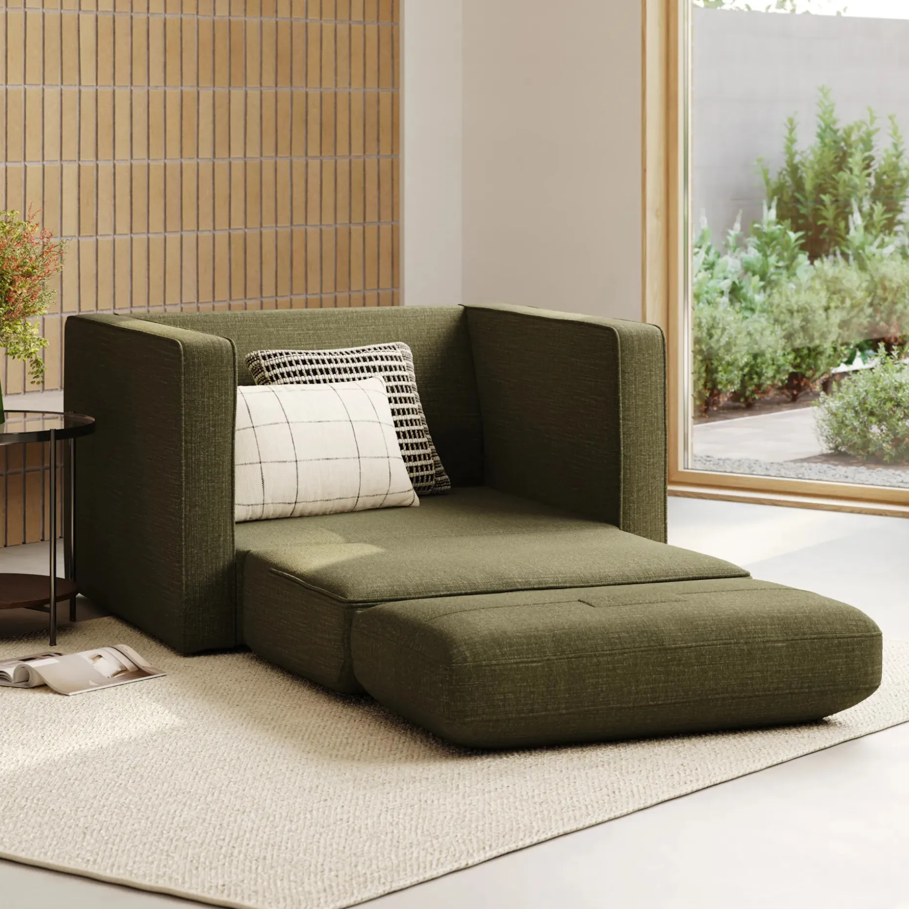 Sven 45.5" Tufted Sleeper Chair - Napa Moss