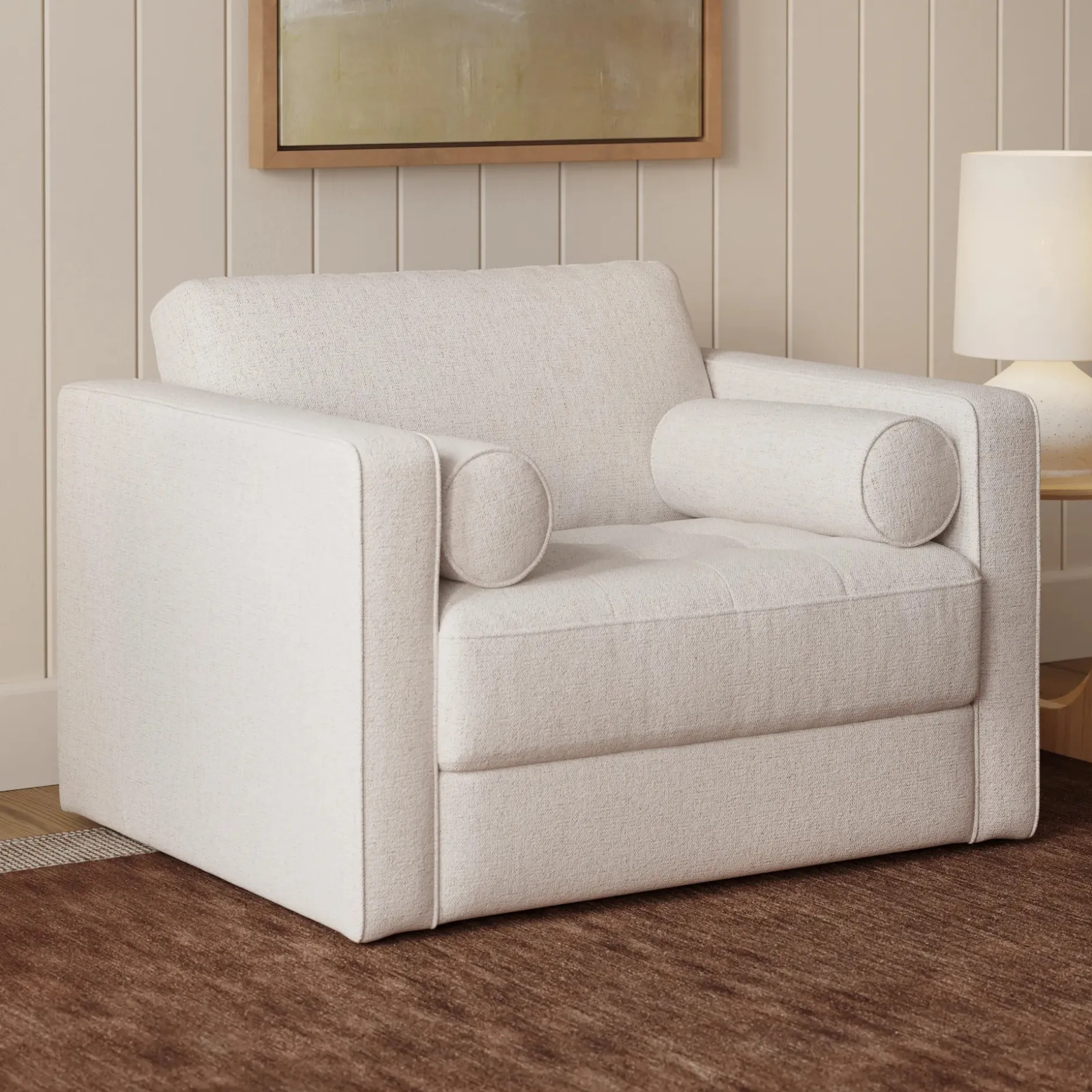 Sven 45.5" Tufted Sleeper Chair - Napa White