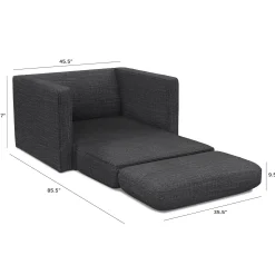 Sven 45.5" Tufted Sleeper Chair - Napa Charcoal