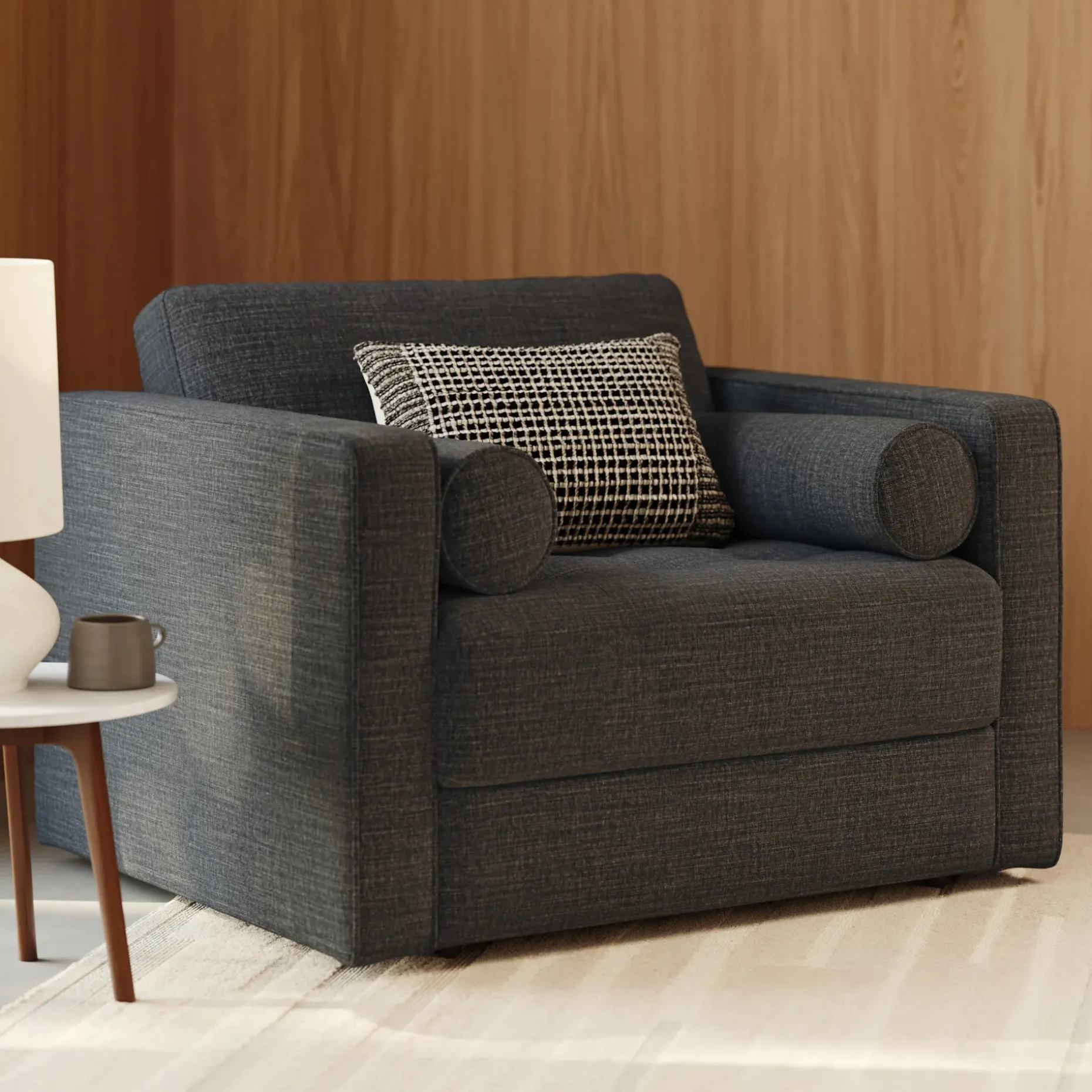 Sven 45.5" Tufted Sleeper Chair - Napa Charcoal