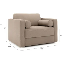 Sven 45.5" Tufted Sleeper Chair - Sandstone Wool Bouclé