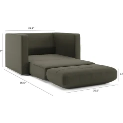 Sven 45.5" Tufted Sleeper Chair - Silver Moss