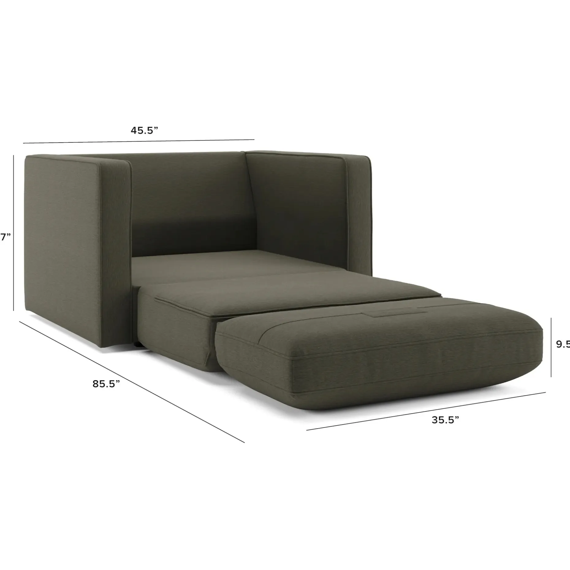 Sven 45.5" Tufted Sleeper Chair - Silver Moss