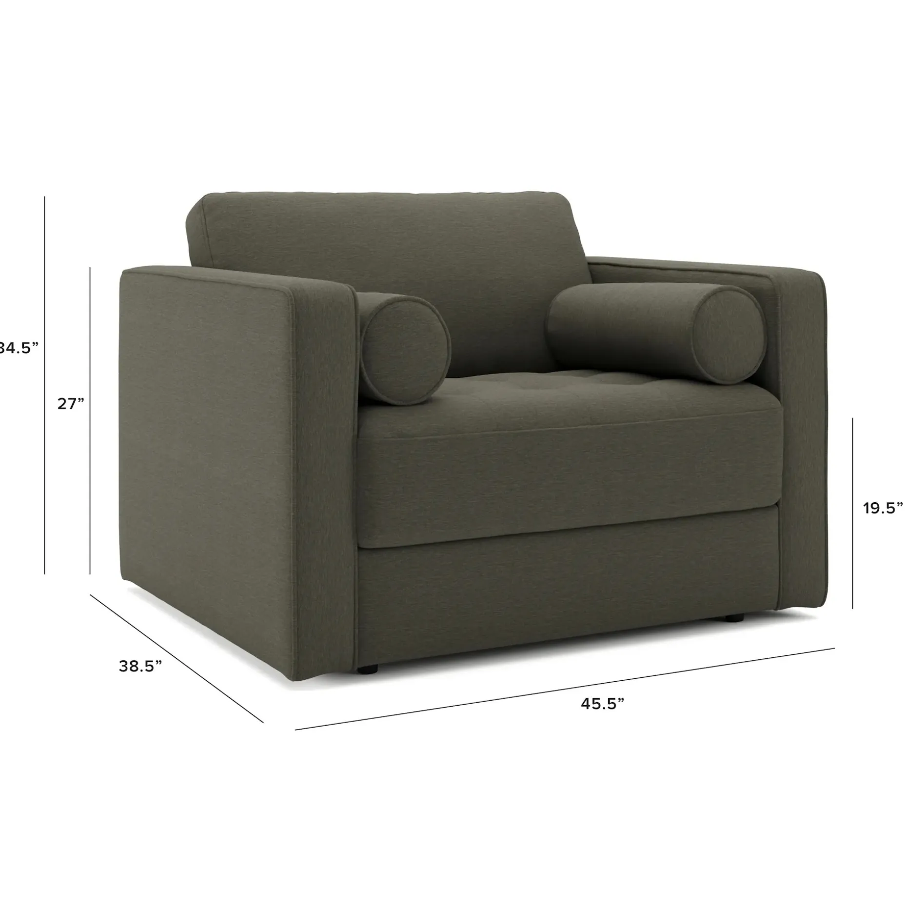 Sven 45.5" Tufted Sleeper Chair - Silver Moss