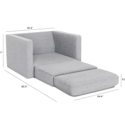 Sven 45.5" Tufted Sleeper Chair - Stone Gray